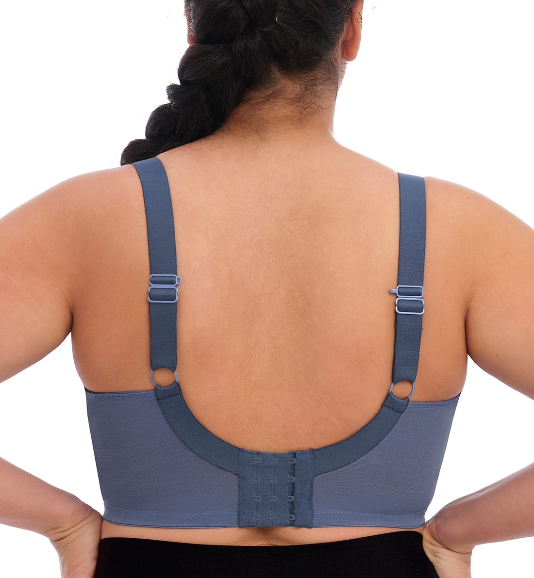 Elomi Energise J-Hook Underwire Sports Bra (8041),32H,Vintage Denim - Vintage Denim,32H