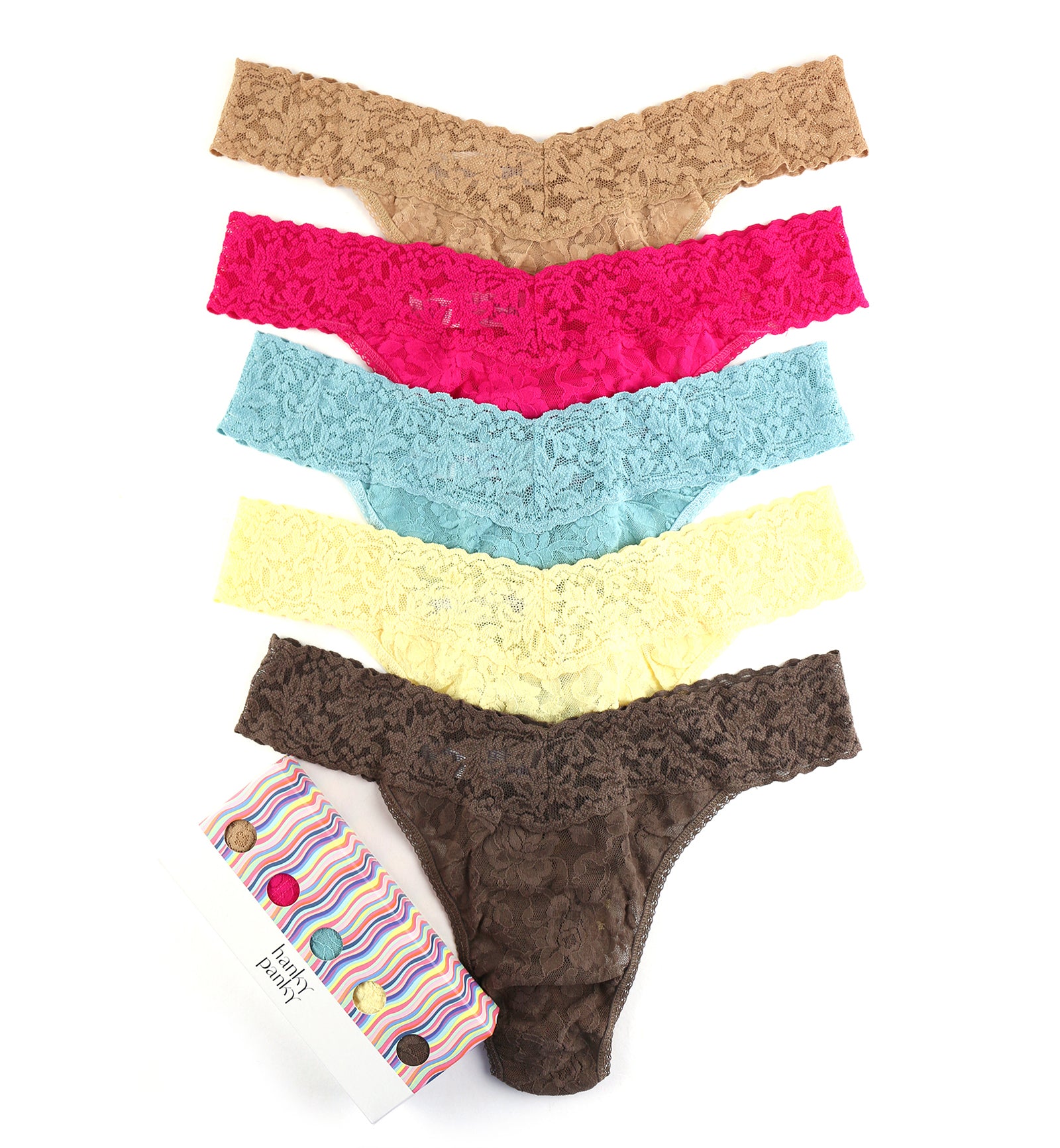 Hanky Panky 5-PACK Signature Lace Original Rise Thong (48115PK),Classics - Classics,One Size
