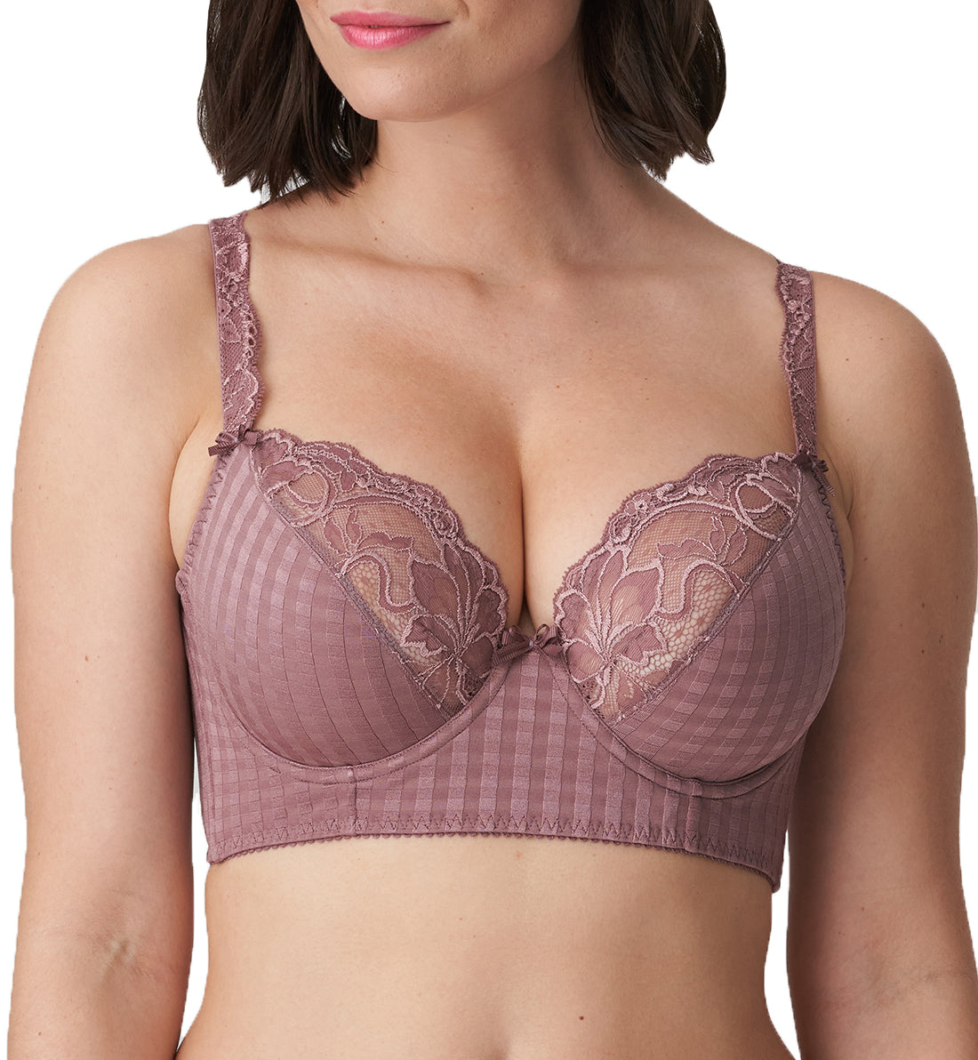 PrimaDonna Madison Plunge Longline Underwire Bra (0262126),32D,Satin Taupe - Satin Taupe,32D