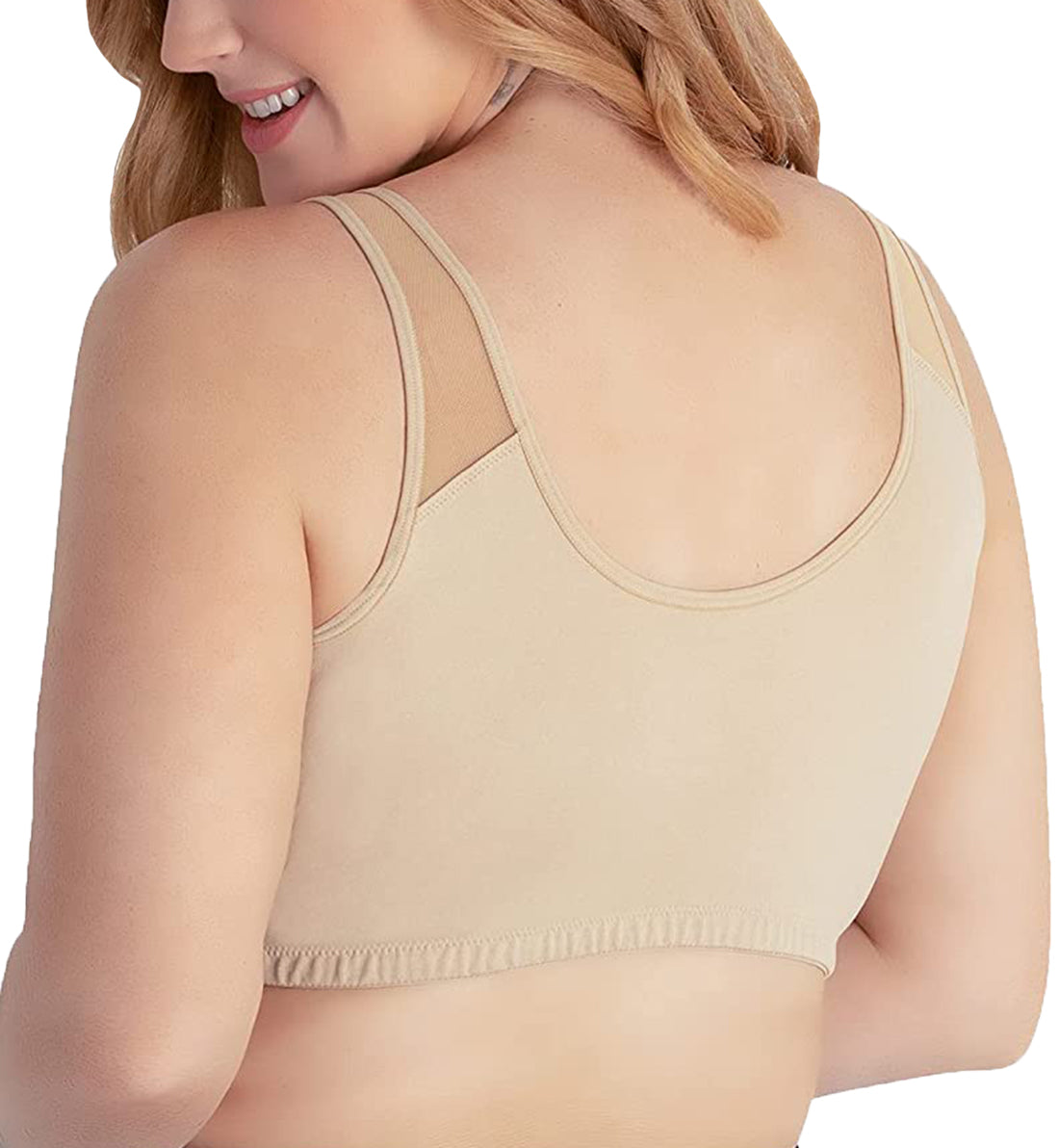 Leading Lady Charlene Seamless Cross-over Bralette (5511),Medium,Salt Beige - Salt Beige,Medium
