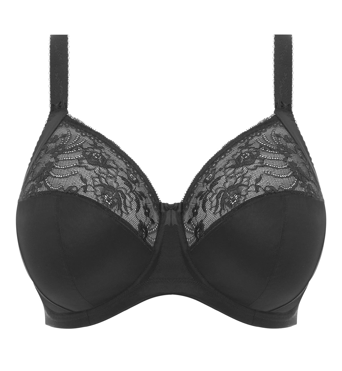 Elomi Morgan Stretch Lace Banded Underwire Bra (4111),32GG,Black - Black,32GG
