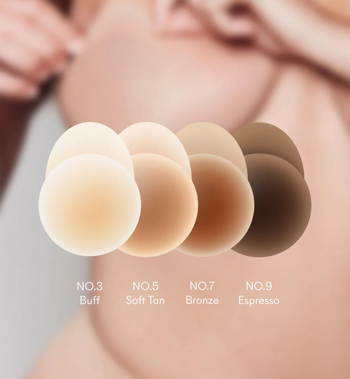 NOOD No-Show Extra Lift Adhesive Reusable Lifting Nipple Covers (4.75 inch),No. 9 / Coffee - Coffee,4.75 INCH