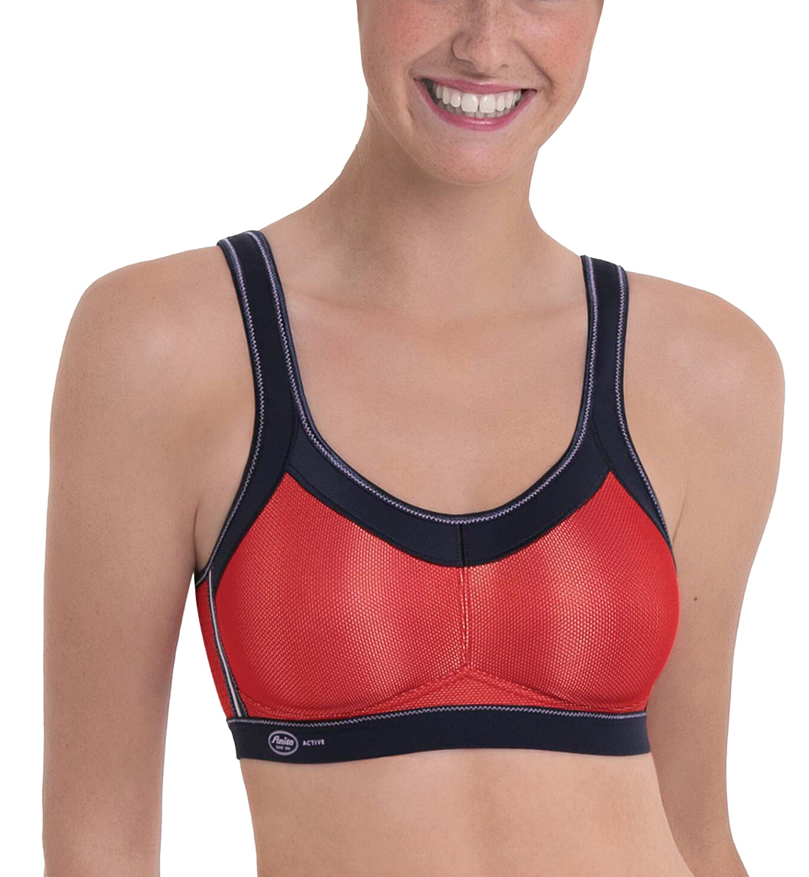 Anita Momentum Max Support Wireless Sports Bra (5529),32C,Red/Blue Iris - Red/Blue Iris,32C