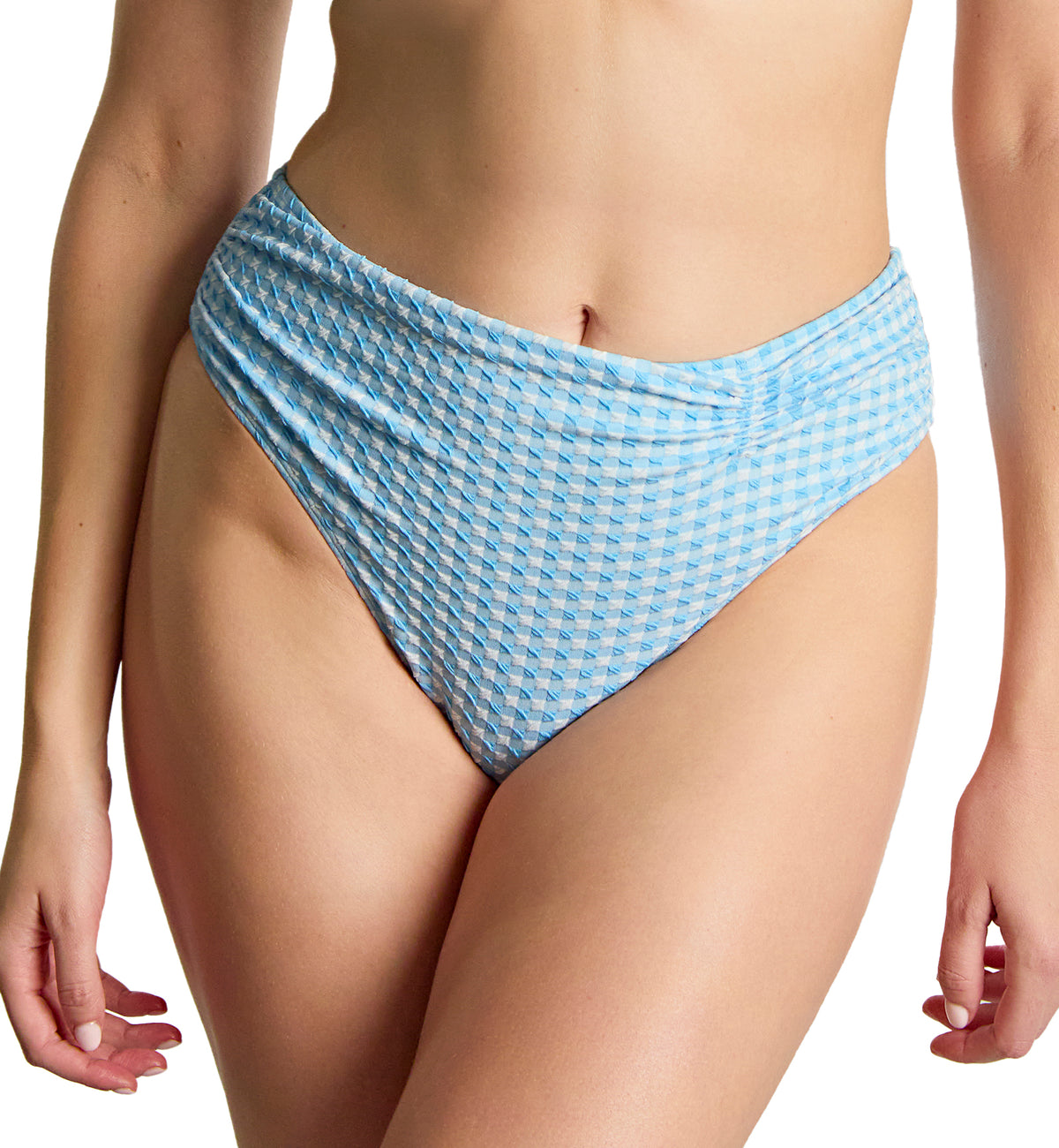 Panache Midi Gathered Swim Pant (SW1729),8-XS,Sky Blue Gingham - Sky Blue Gingham,XS