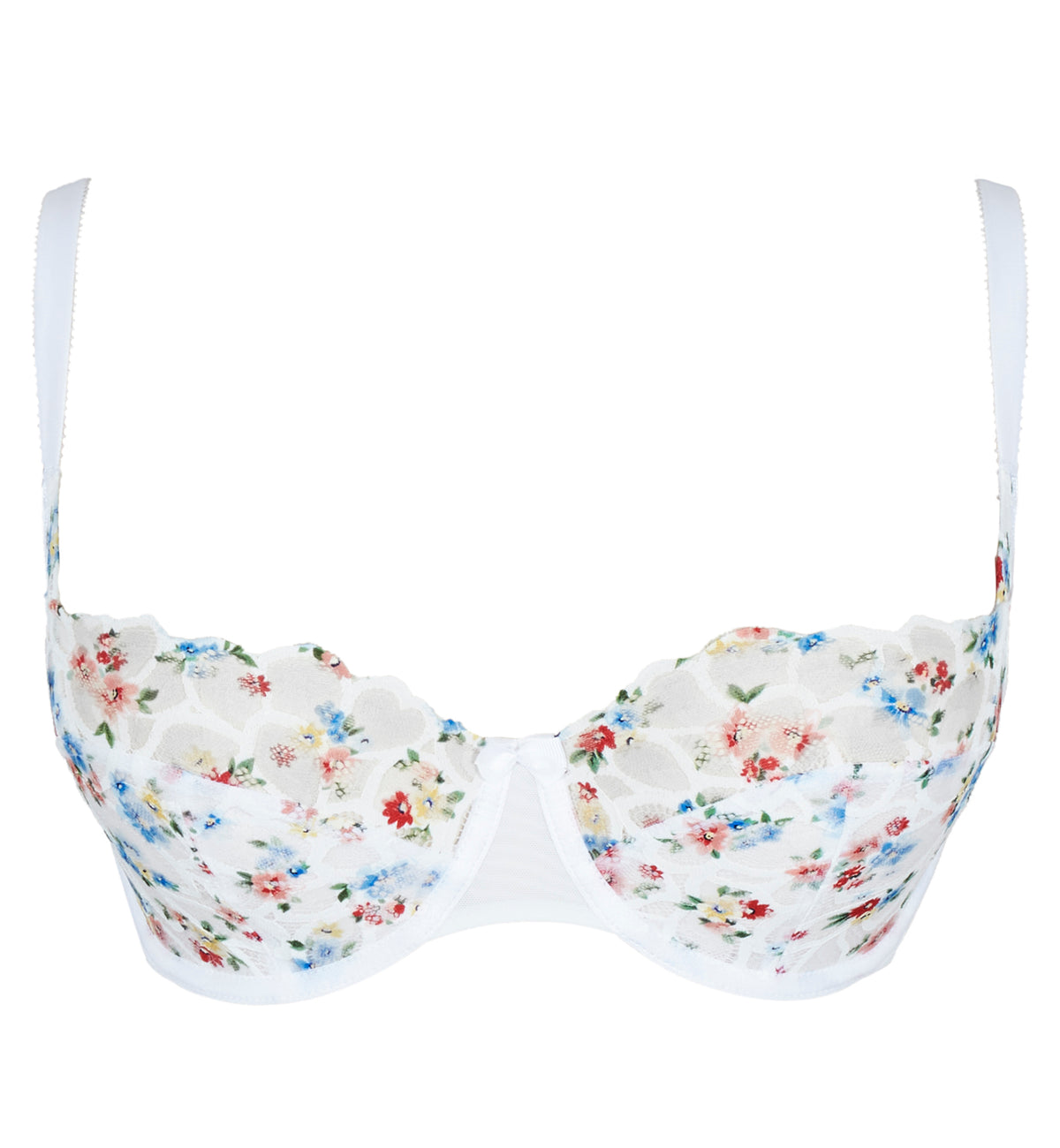 Panache Allure Stretch Lace Demi Balcony Underwire Bra (10761),28F,Bloom - Bloom,28F