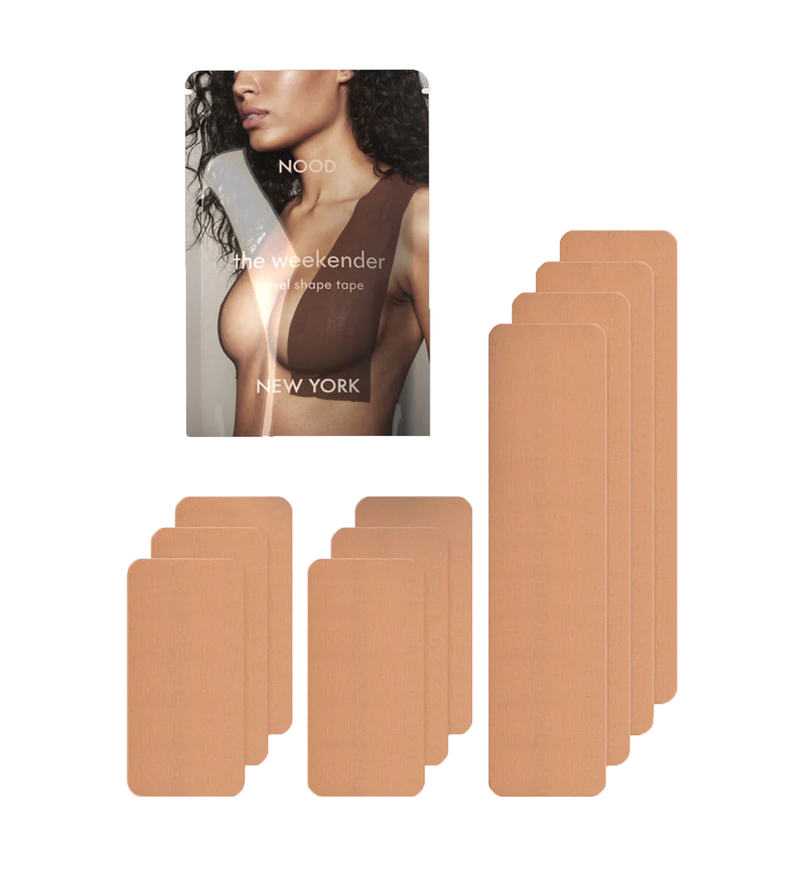 NOOD The Weekender Pre-Cut Travel Adhesive Breast Tape,Soft Tan - Soft Tan,3 Inch