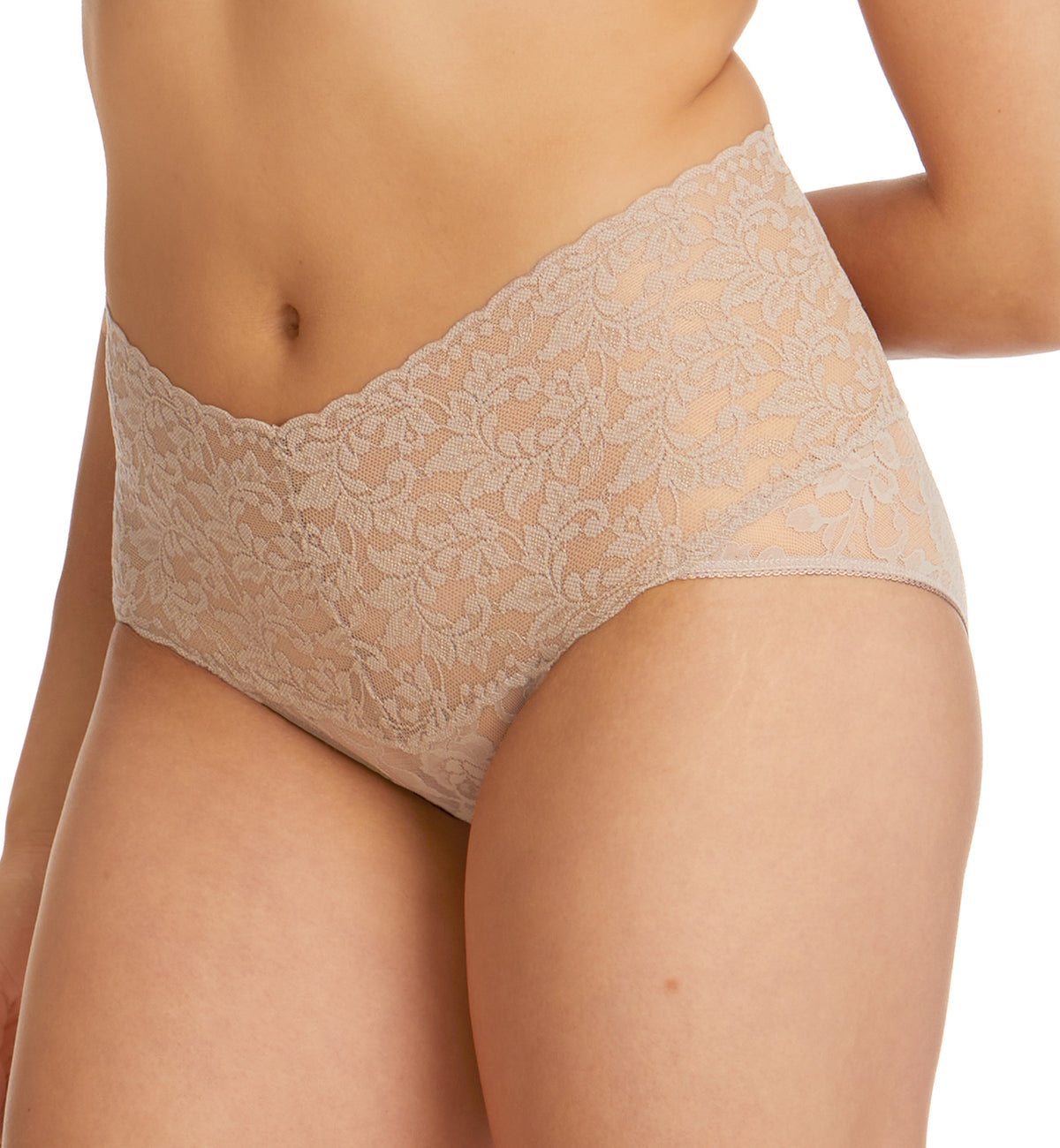 Hanky Panky Retro Lace V-kini (9K2124),Small,Chai - Chai,Small