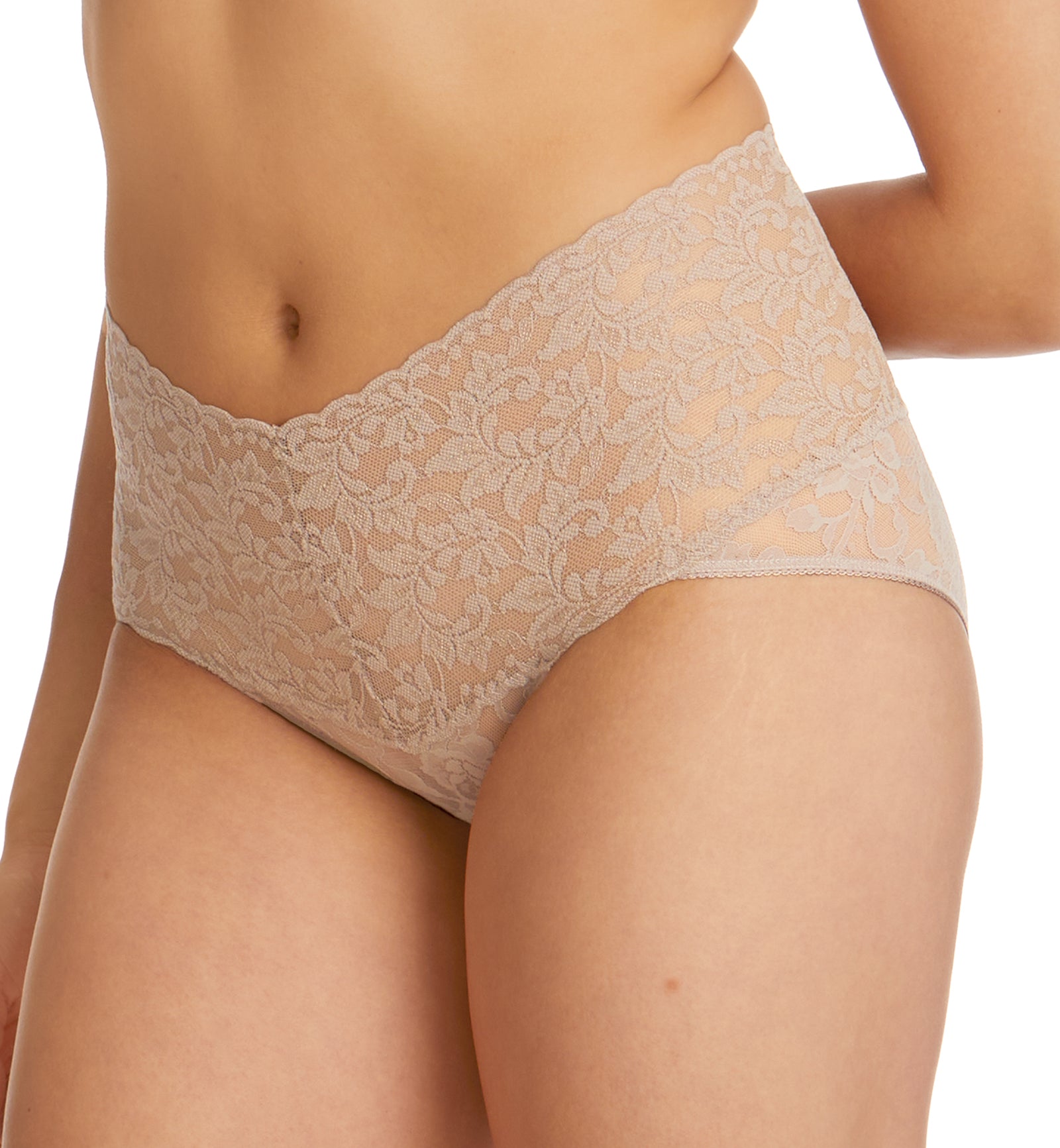 Hanky Panky Retro Lace V-kini (9K2124),Small,Chai - Chai,Small