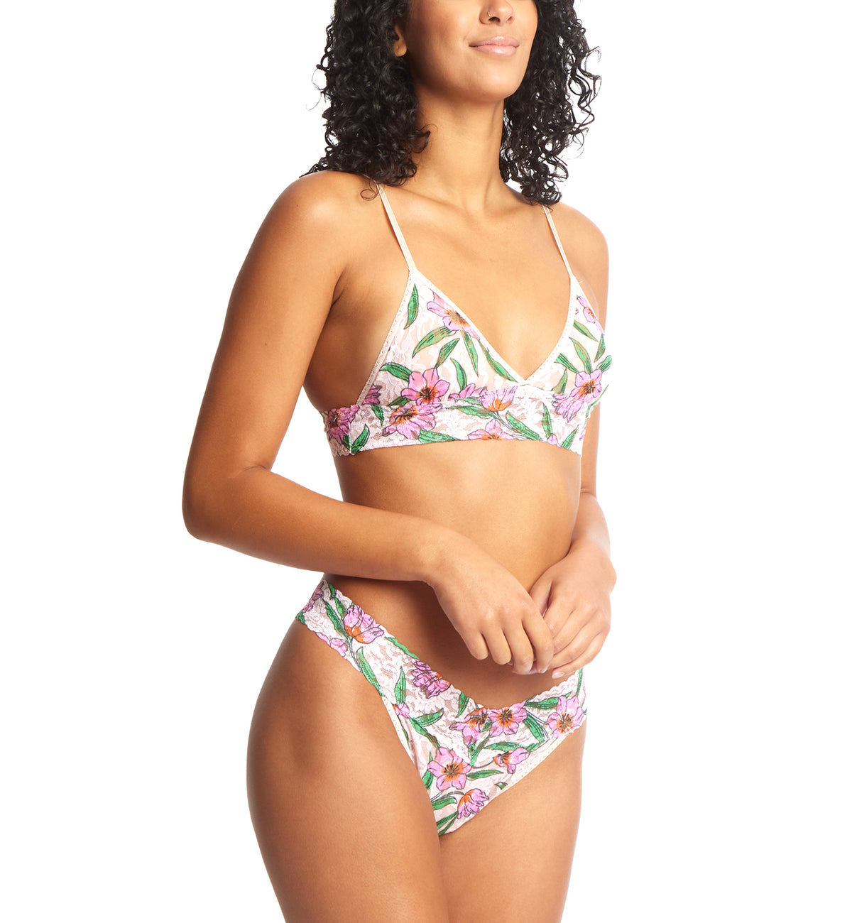 Hanky Panky Signature Lace Printed Original Rise Thong (PR4811P),Memoir - Memoir,One Size