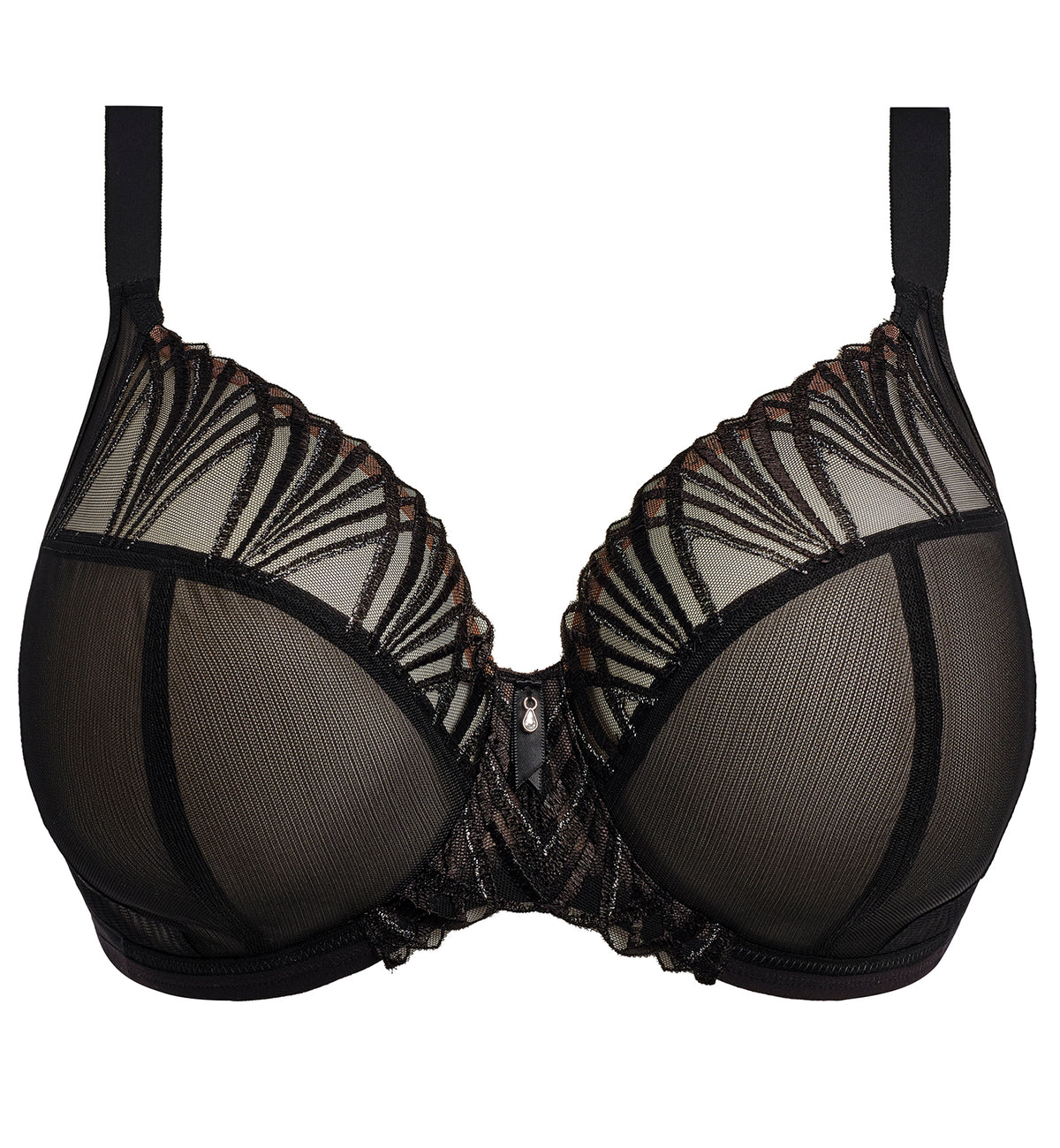 Elomi Reja Underwire Plunge Bra (303102),32GG,Black - Black,32GG