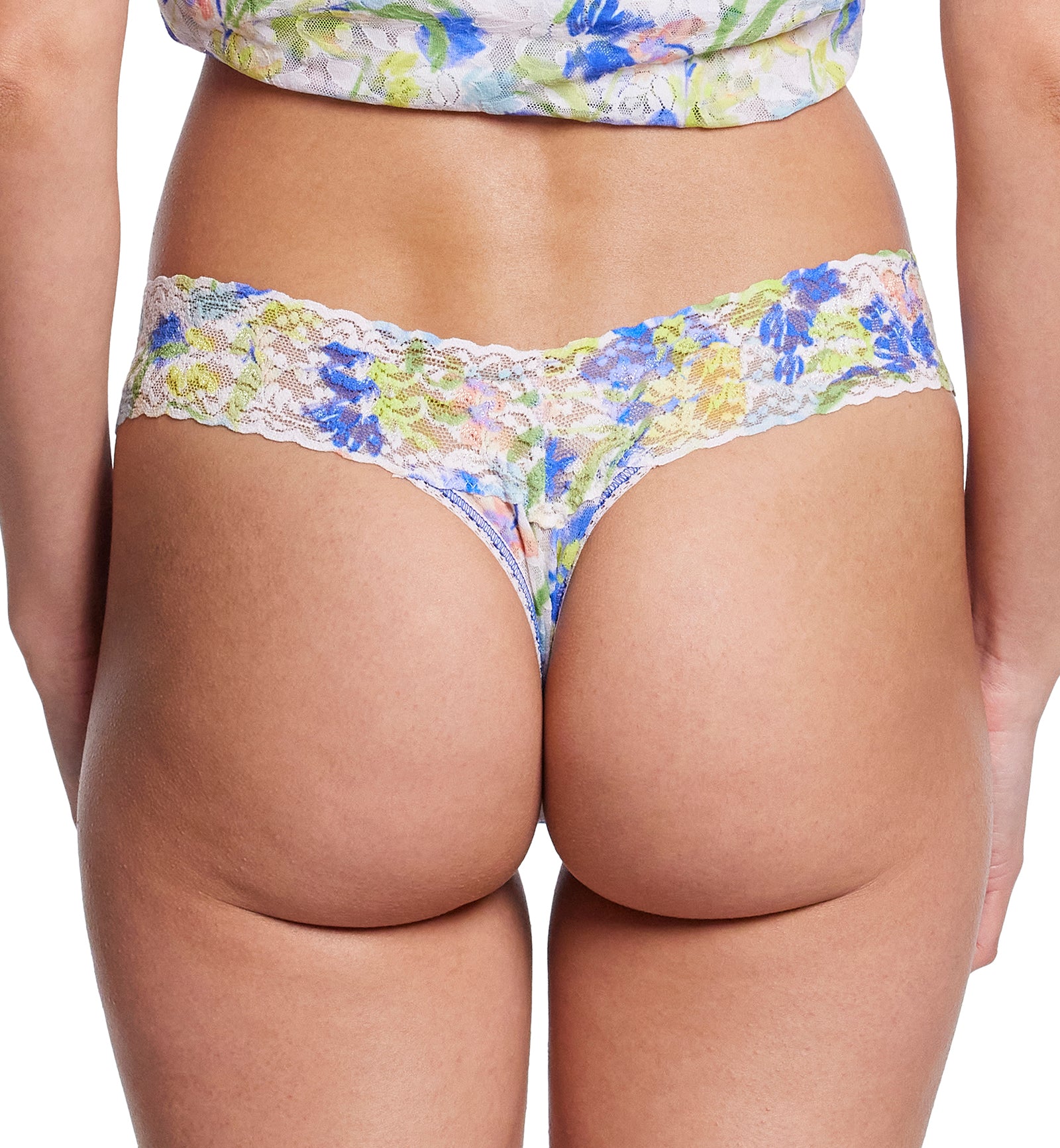 Hanky Panky Signature Lace Printed Low Rise Thong (PR4911P),Brush Strokes - Brush Strokes,One Size