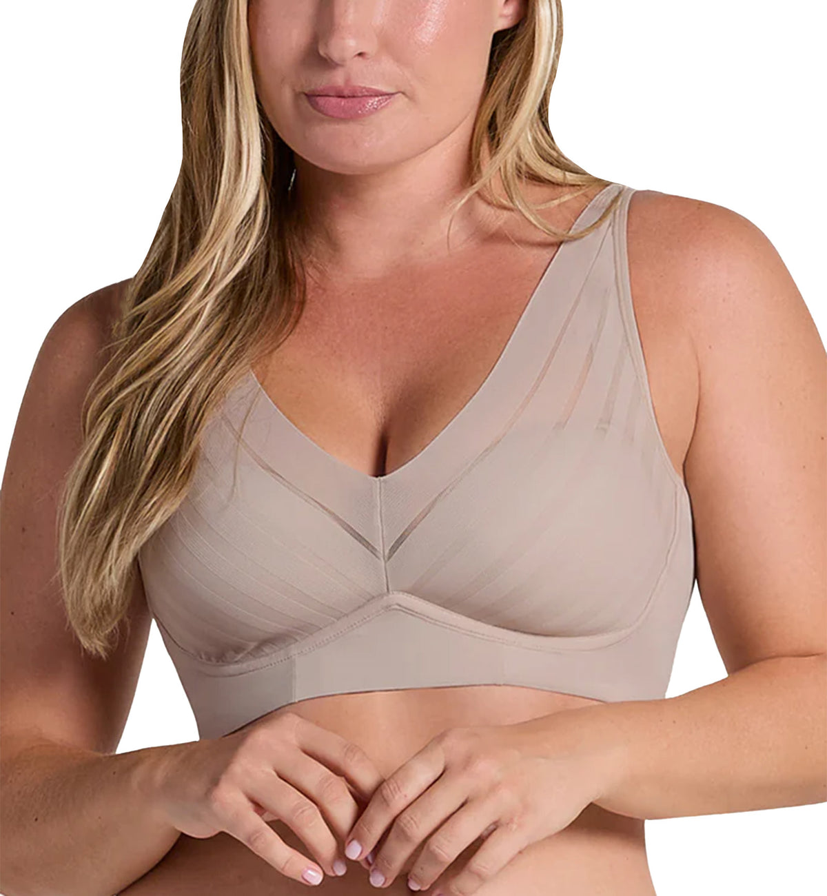 Leonisa Daily Lace Wireless Support Bra (091174),Small,Nude - Nude,Small