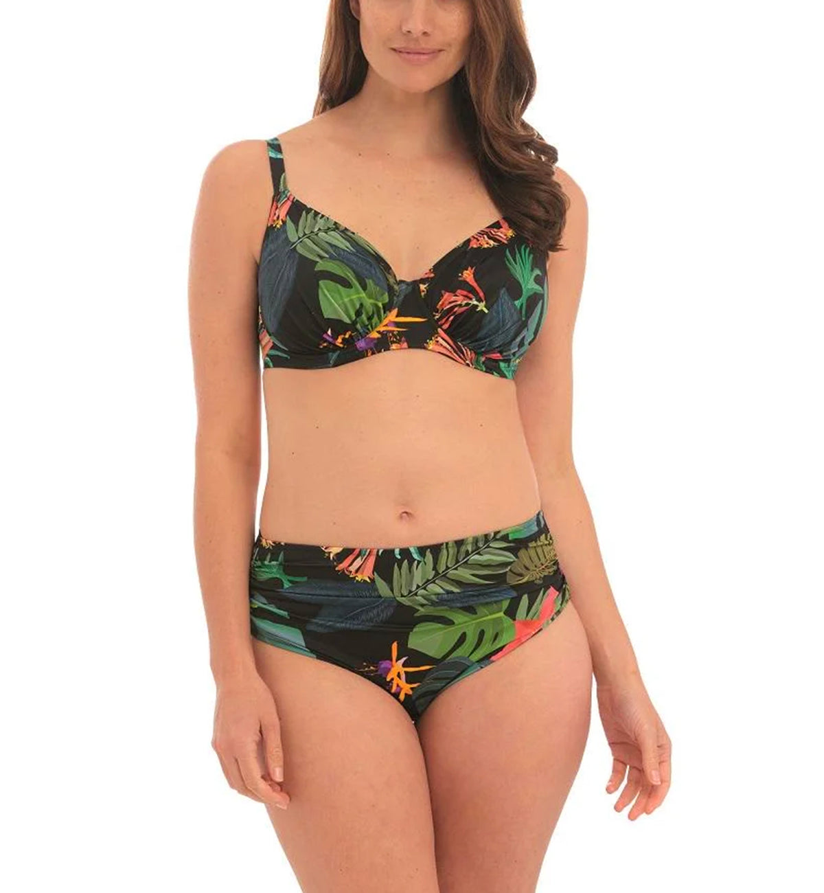 Fantasie Monteverde Gathered Full Cup Underwire Bikini Top (500701),32FF,Black - Black,32FF