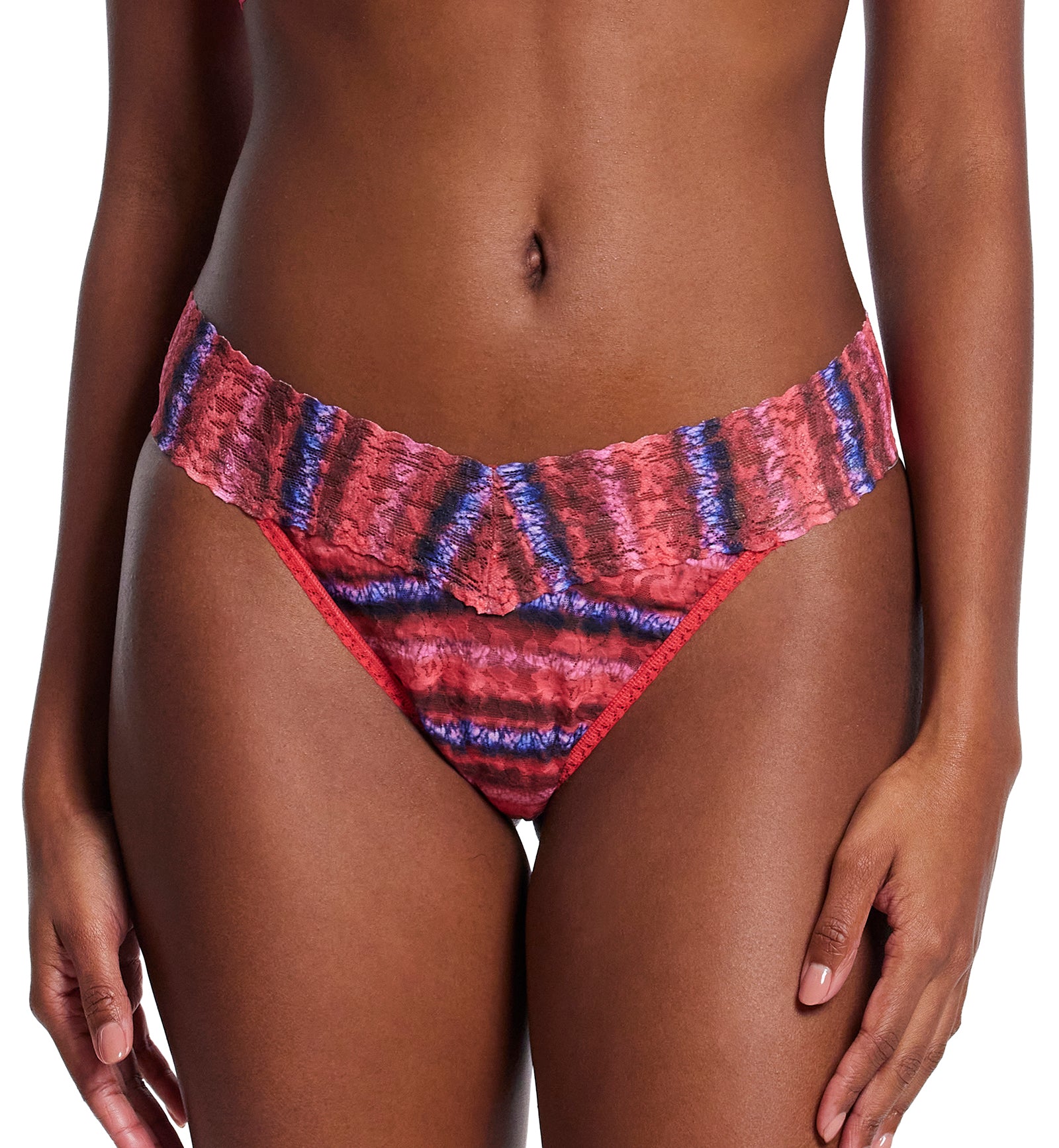 Hanky Panky Signature Lace Printed Original Rise Thong (PR4811P),Dip Dye - Dip Dye,One Size
