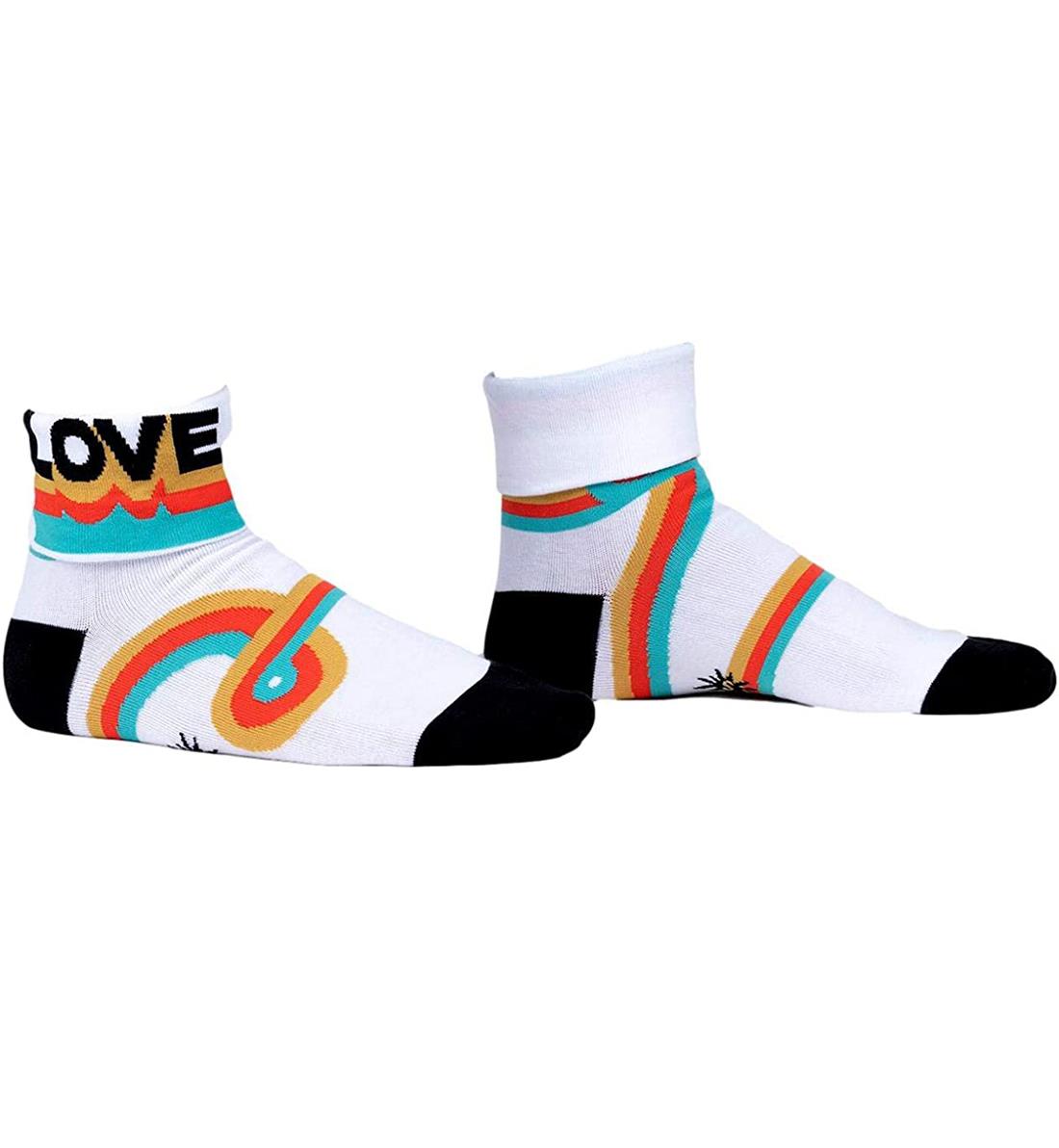 SOCK it to me 2-Way Turn Cuff Crew Socks (q0010),Groovy Love - Groovy Love,One Size