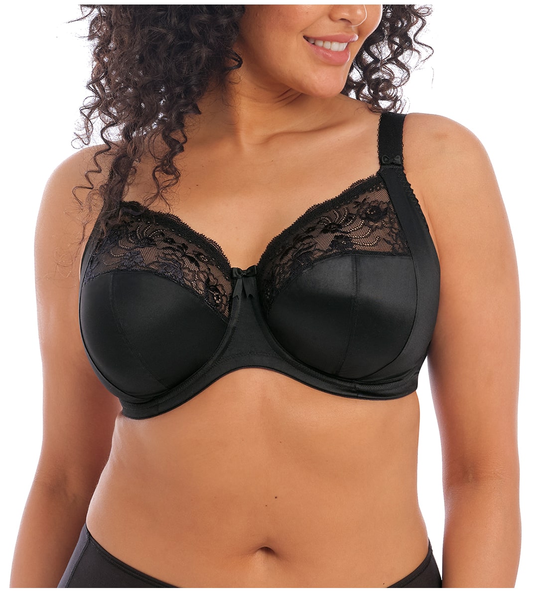 Elomi Morgan Stretch Lace Banded Underwire Bra (4111),32GG,Black - Black,32GG