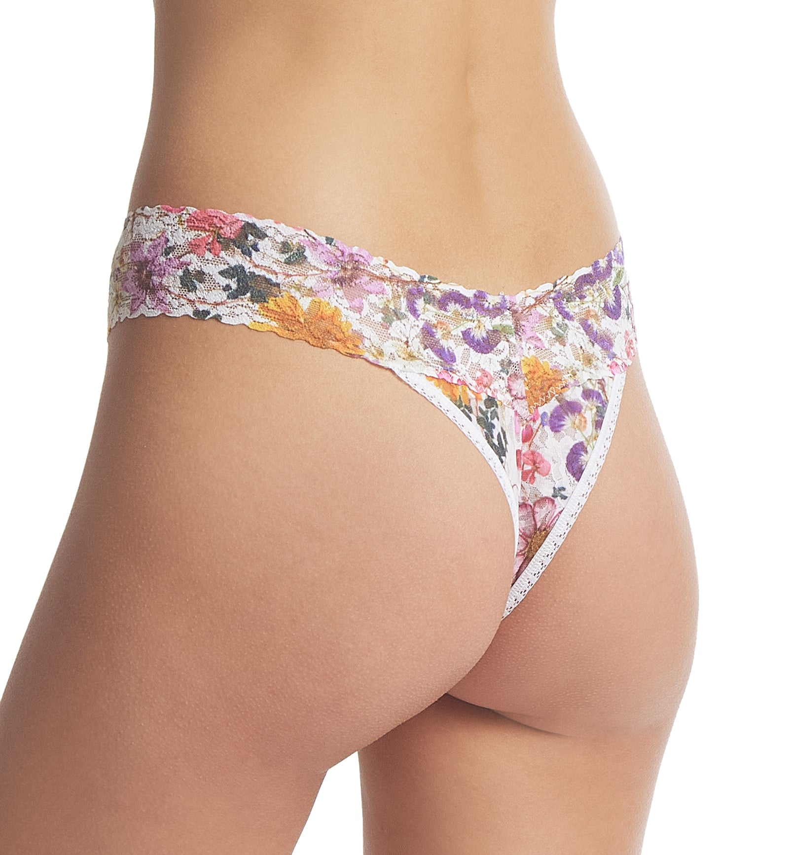 Hanky Panky Signature Lace Printed Original Rise Thong (PR4811P),Pressed Bouquet - Pressed Bouquet,One Size