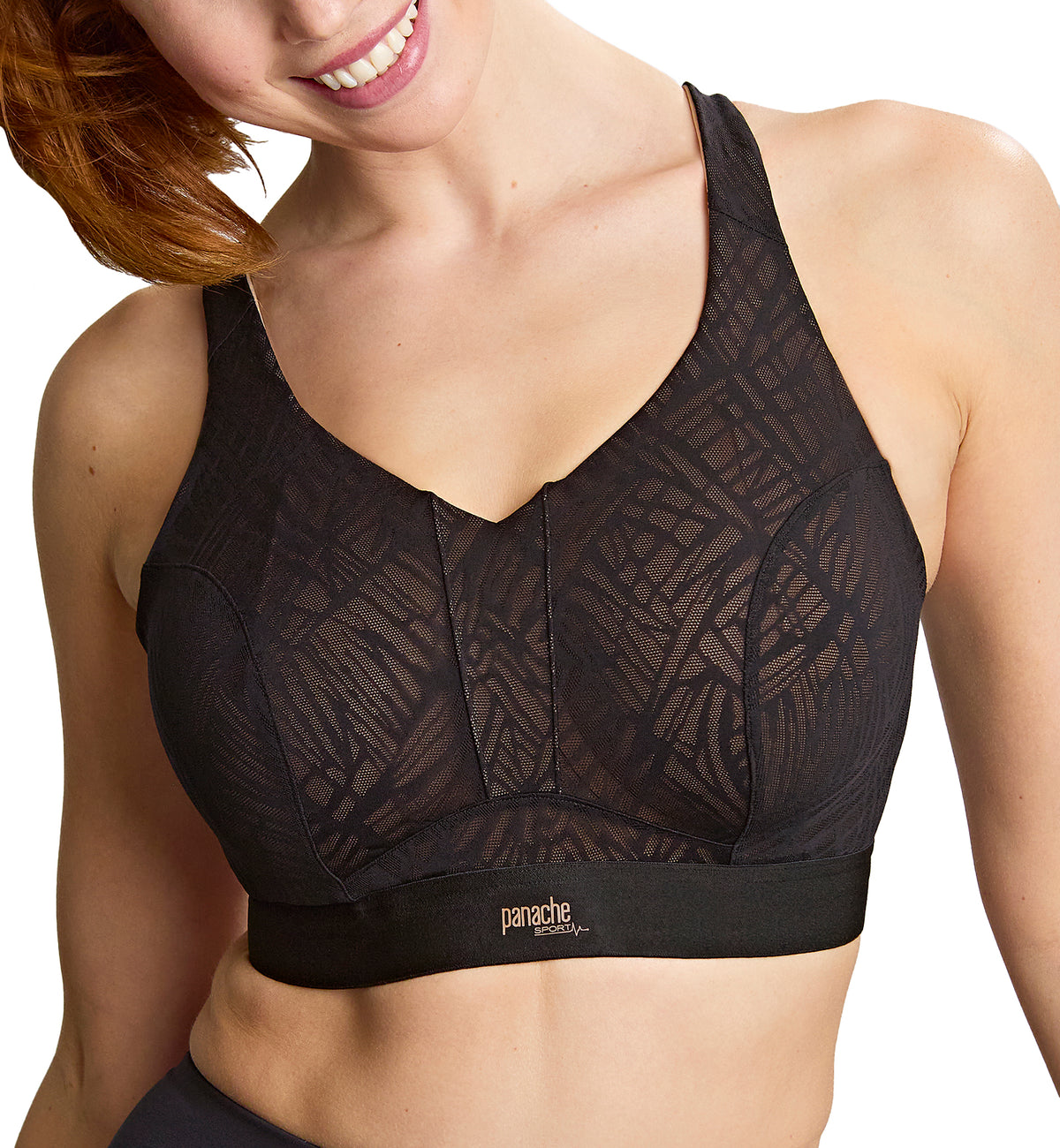 Panache Endurance Ultra Perform Non-padded Underwire Sports Bra (5022),28DD,Black/Latte - Black/Latte,28DD