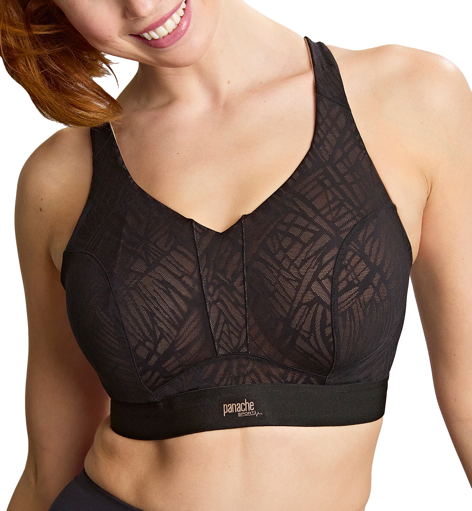 Panache Endurance Ultra Perform Non-padded Underwire Sports Bra (5022),28DD,Black/Latte - Black/Latte,28DD