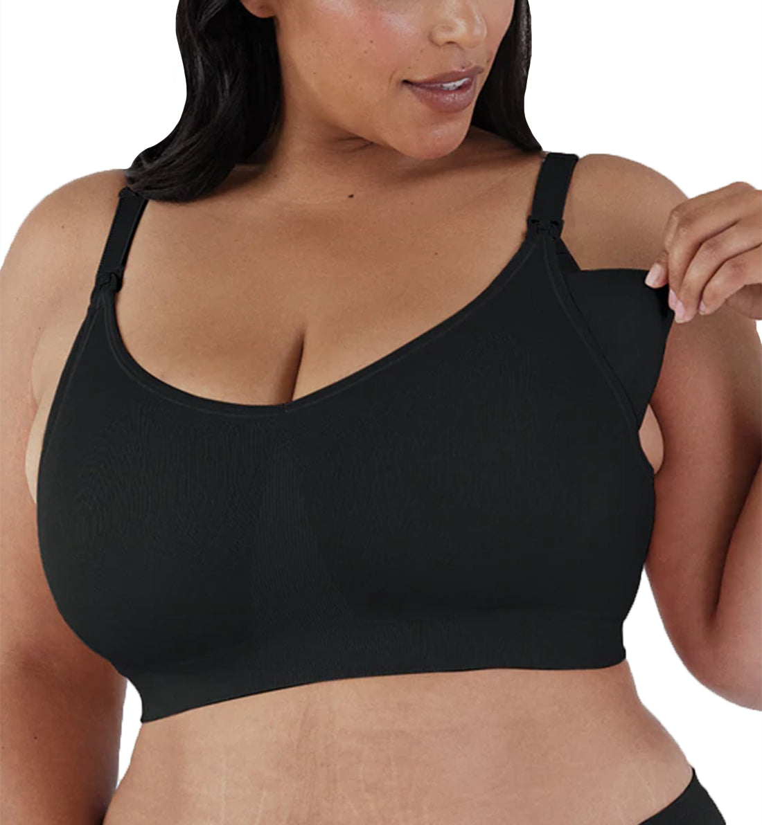 BRAVADO! DESIGNS Body Silk FULL CUP Seamless Nursing Bra (1401VFC),Small FC,Black - Black,Small-Full Cup