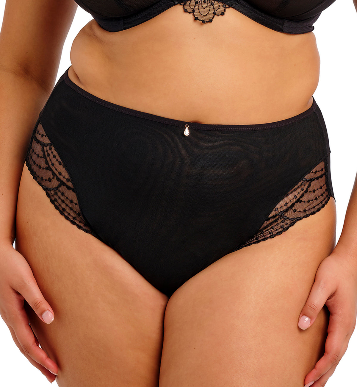 Elomi Priya Matching Full Brief Panty (4555),Medium,Black - Black,Medium