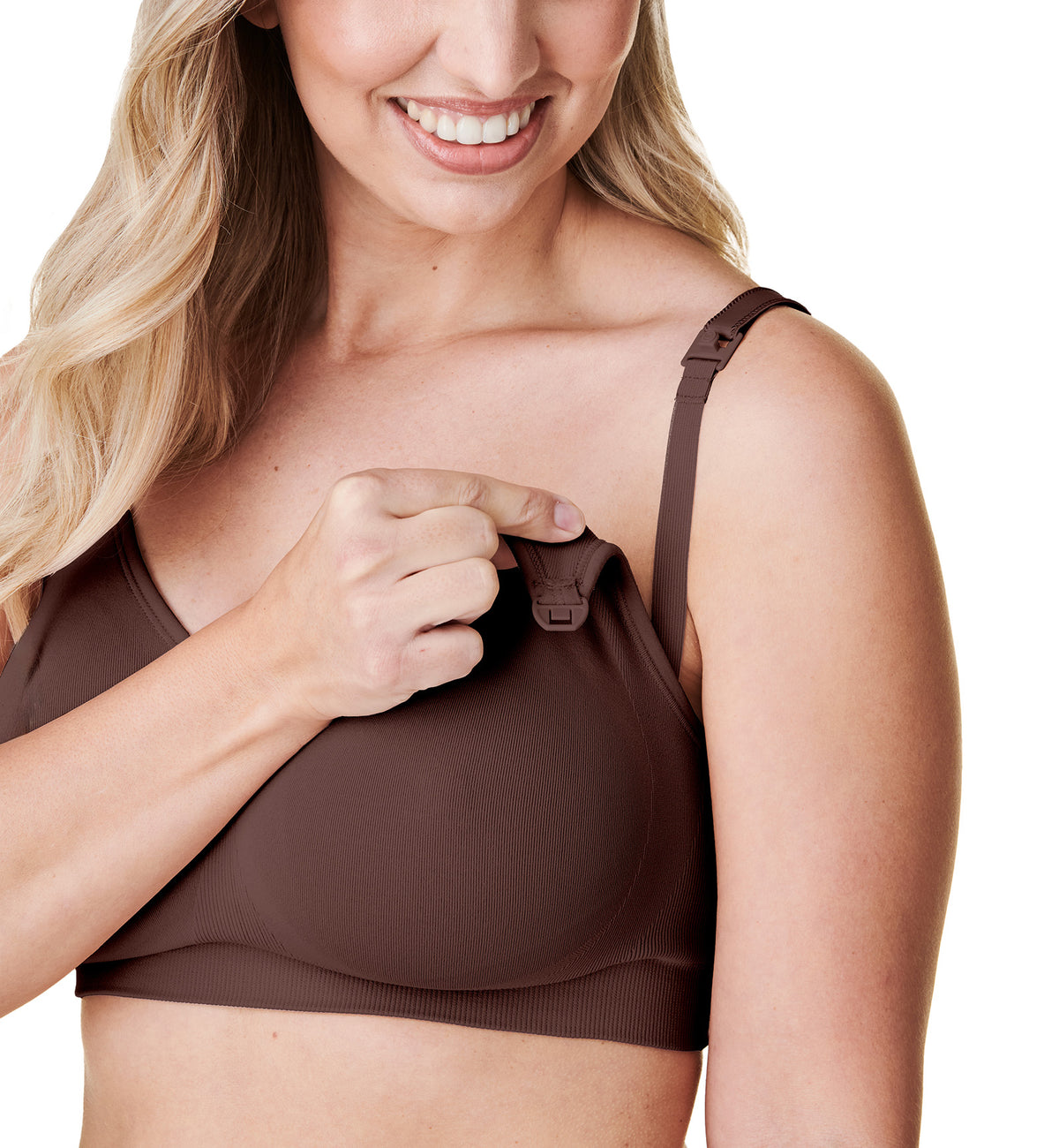 BRAVADO! DESIGNS Body Silk Seamless Nursing Bra (1401VBA),Small,Chocolate - Chocolate,Small