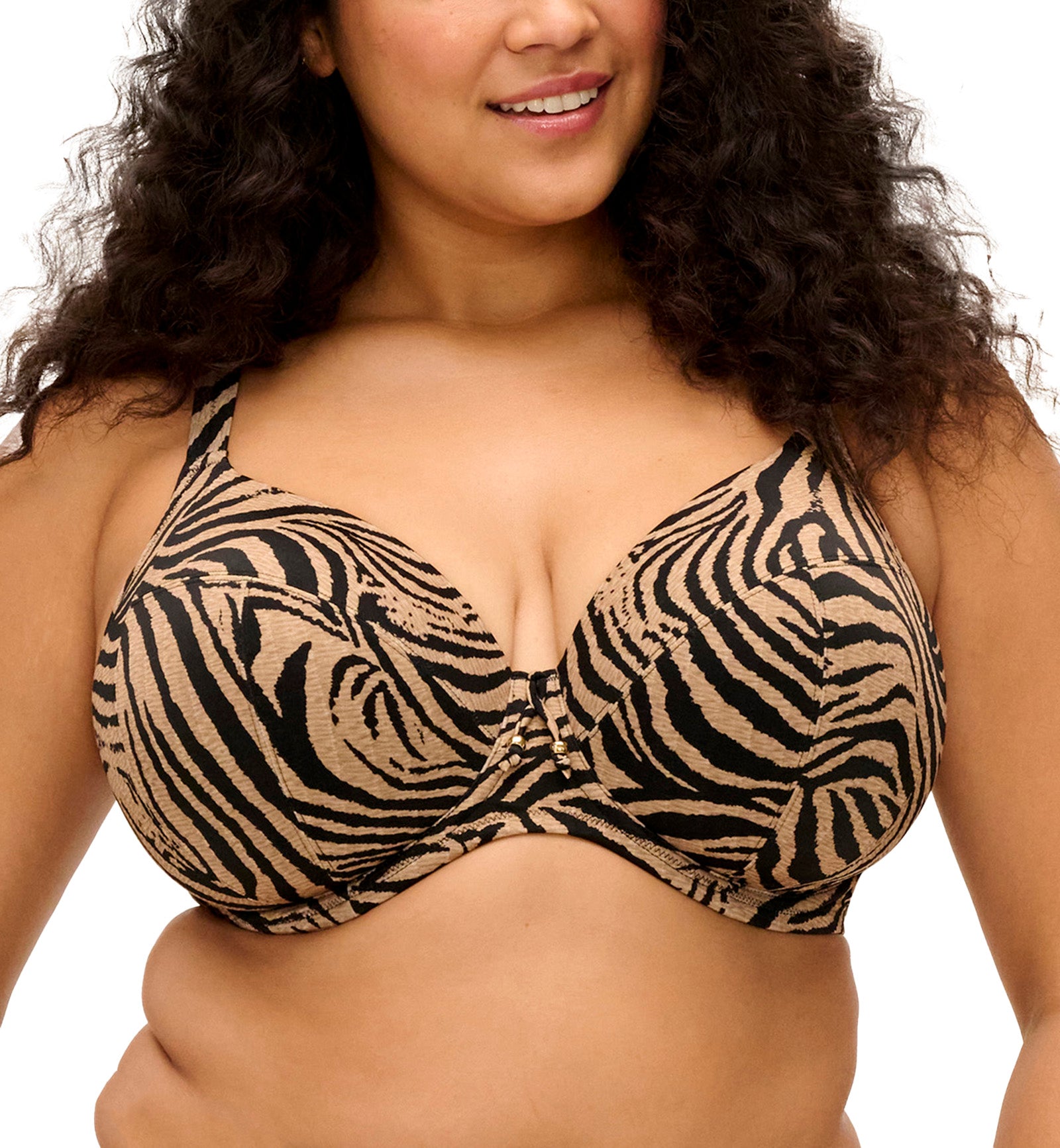 Elomi Tortoli Bay Underwire Plunge Bikini Top (ES803702),34G,Natural - Natural,34G