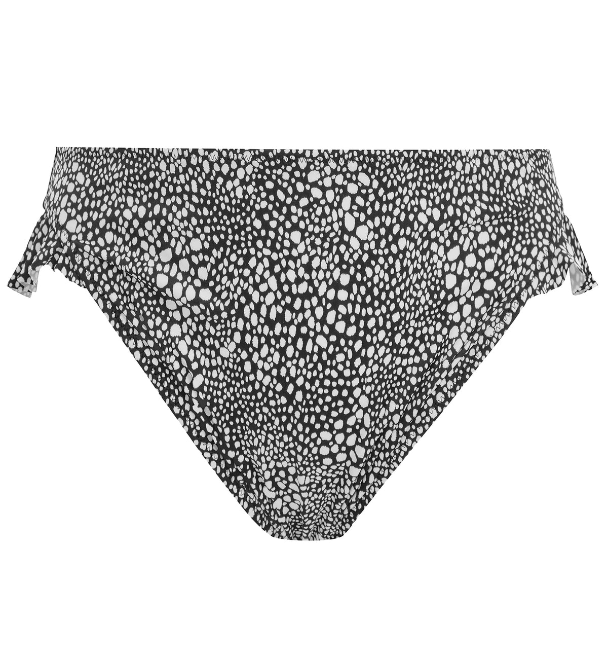 Elomi Pebble Cove High Leg Frill Swim Brief (ES801185),UK 14,Black - Black,UK 14