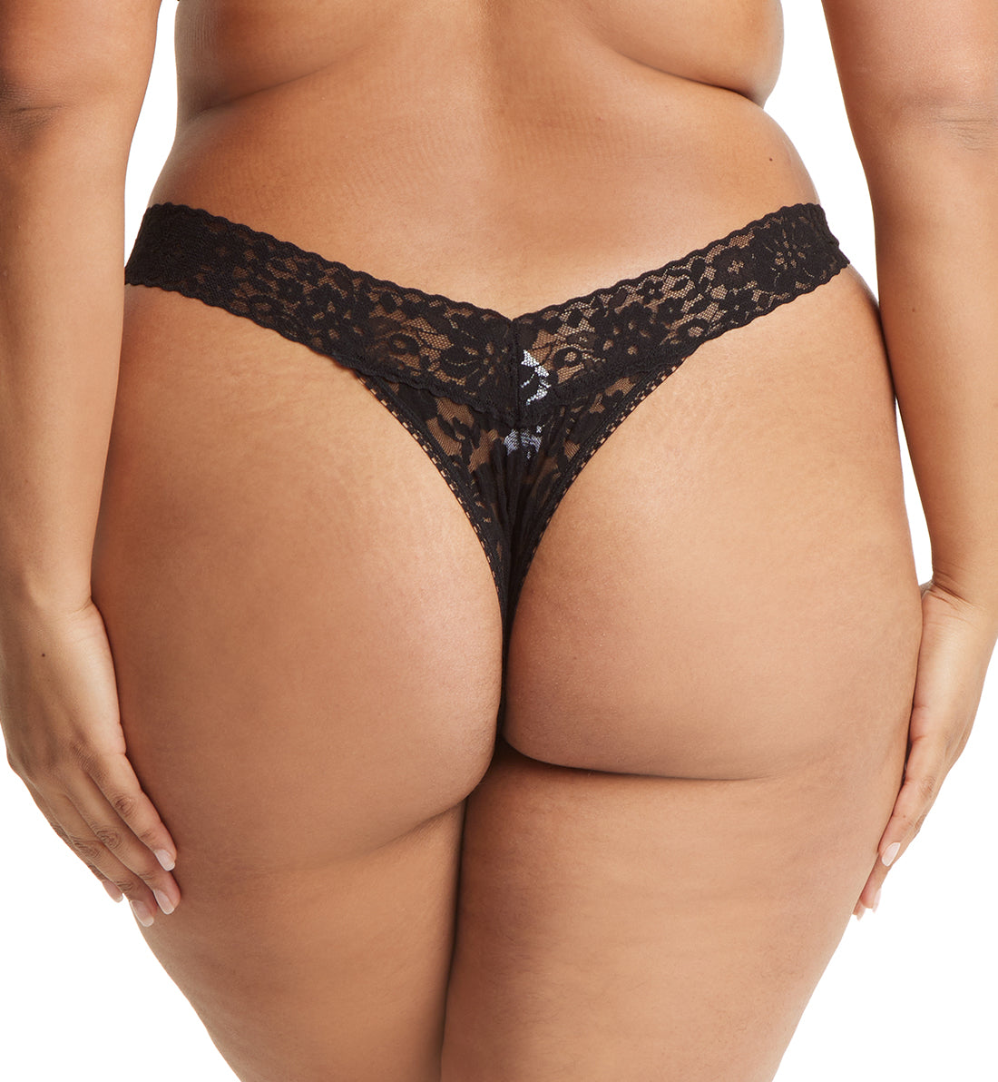 Hanky Panky Daily Lace Original Rise Thong PLUS (771101XP),Black - Black,One Size