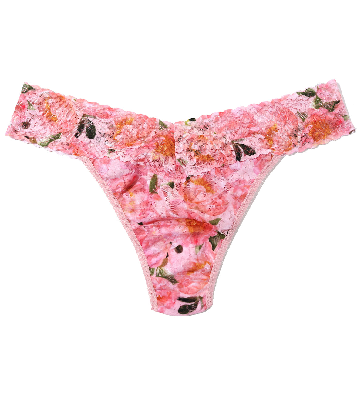 Hanky Panky Signature Lace Printed Original Rise Thong (PR4811P),Dancing Petals - Dancing Petals,One Size
