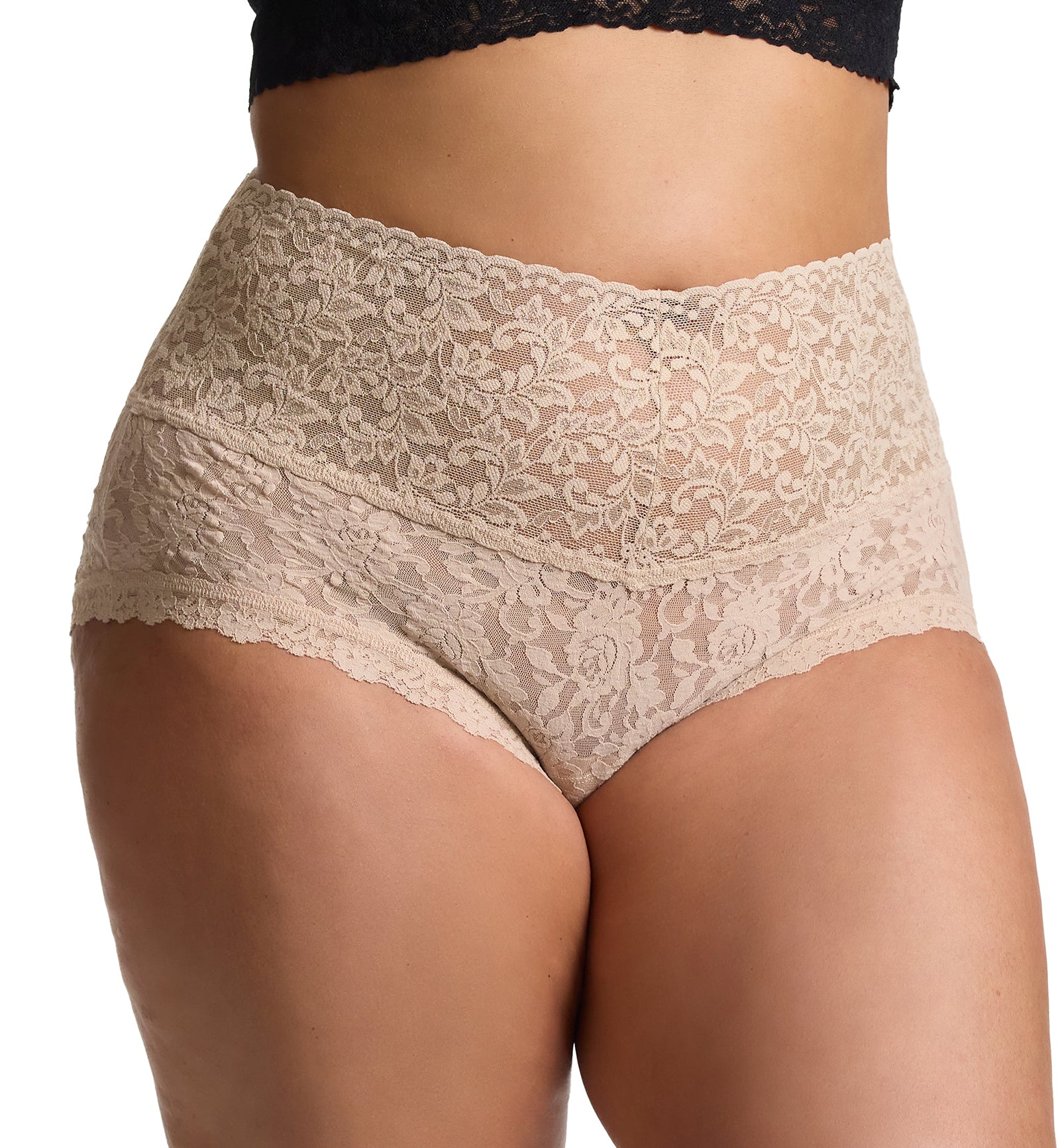 Hanky Panky Signature Lace PLUS Retro Boyshort (9K1204X),1X,Chai - Chai,1X