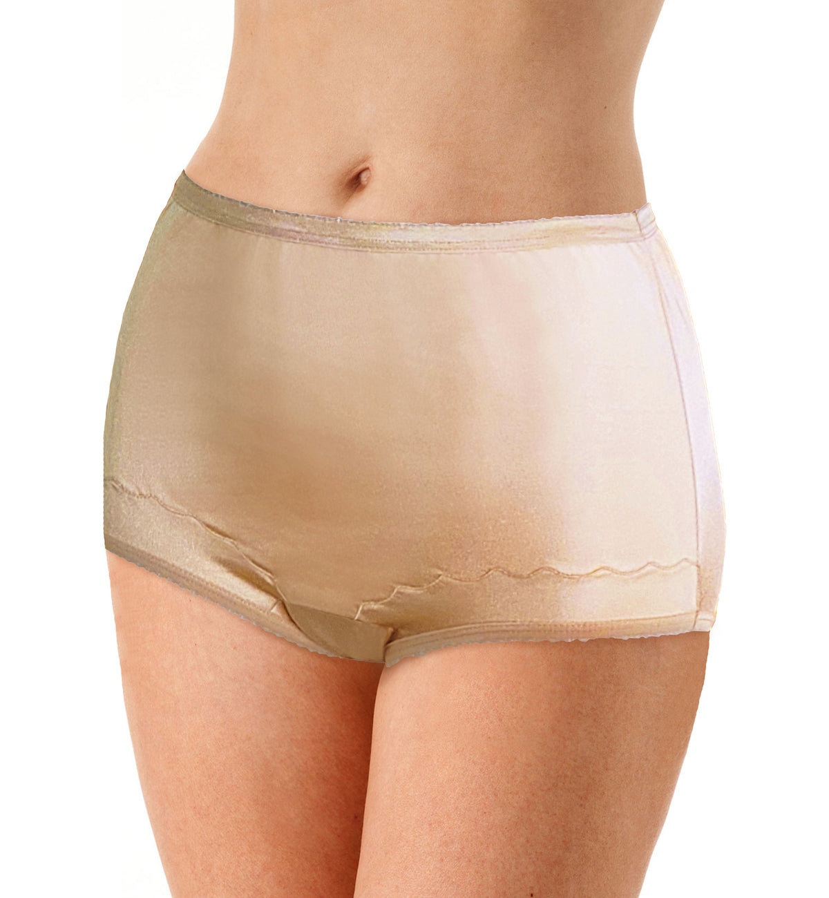 Dixie Belle Scallop Trim Full Brief Panty PLUS PLUS 3 PACK (719XX),15,Nude - Nude,15