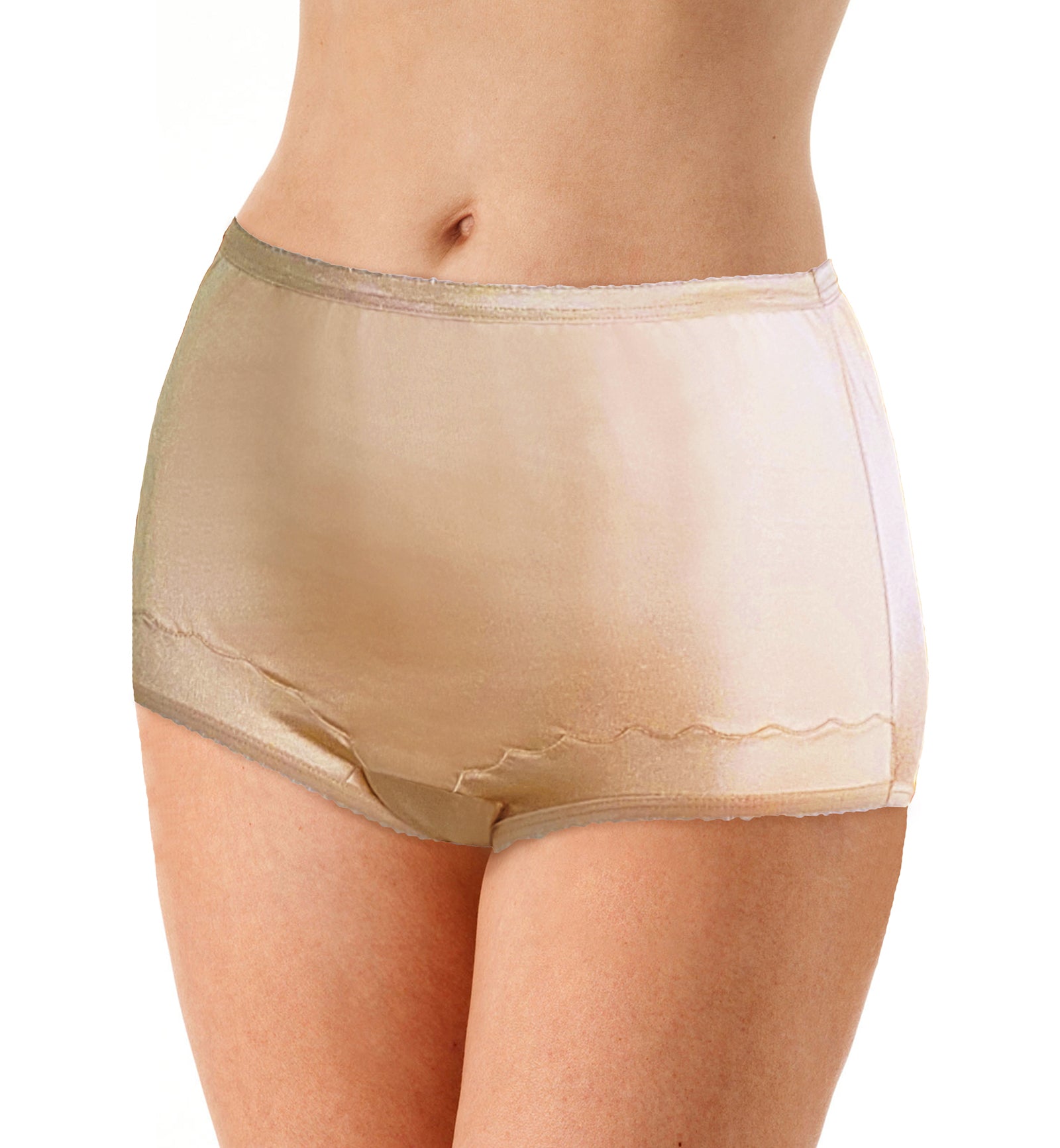 Dixie Belle Scallop Trim Full Brief Panty PLUS PLUS 3 PACK (719XX),15,Nude - Nude,15