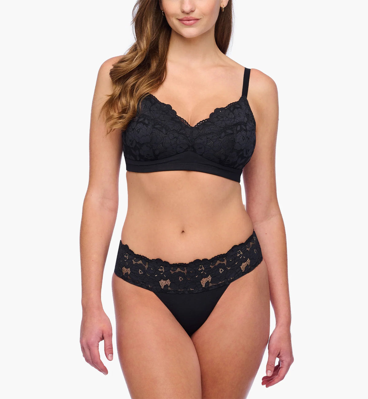 Cosabella Romanza Thong (ROMAN0321),Small,Black - Black,Small