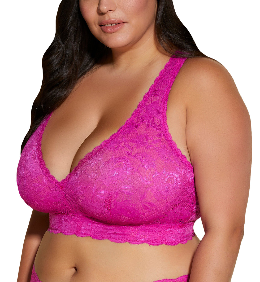 Cosabella Never Say Never Ultra CURVY Racie Racerback Bralette (NEVER1353),XS,Cape Fuchsia - Cape Fuchsia,XS