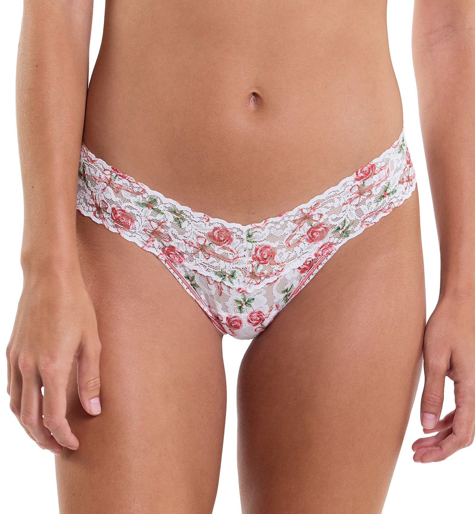 Hanky Panky Signature Lace Printed Low Rise Thong (PR4911P),Something Sweet - Something Sweet,One Size