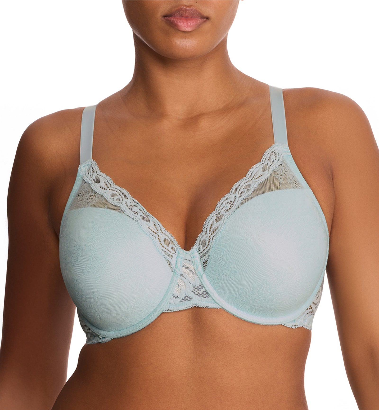 Natori Feathers Full Figure Contour Plunge Underwire Bra (741299),30DDD,Whipped Mint - Whipped Mint,30DDD