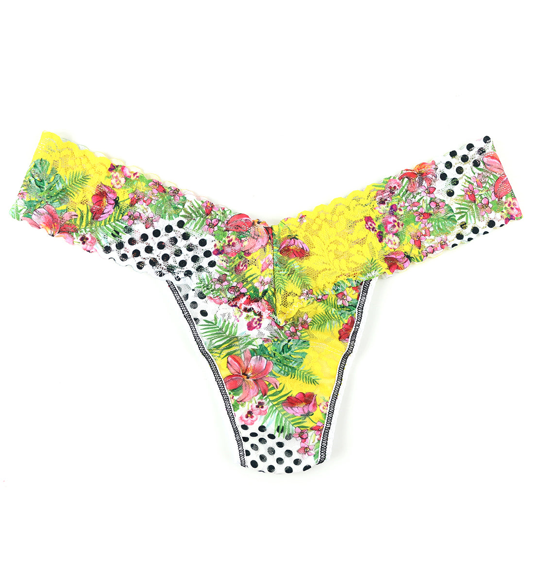 Hanky Panky Decades Teens Floral Mashup Low Rise Thong (MIX TAPE BOX) - Teens Floral Mashup,One Size