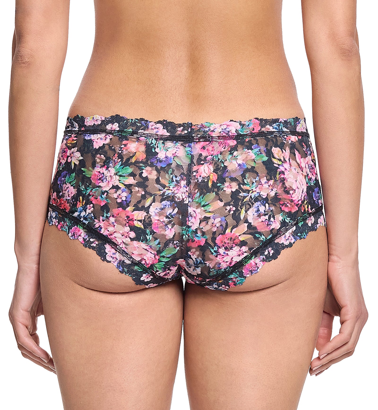 Hanky Panky Signature Lace Printed Boyshort (PR4812P),XS,Dark Peoni - Dark Peoni,XS