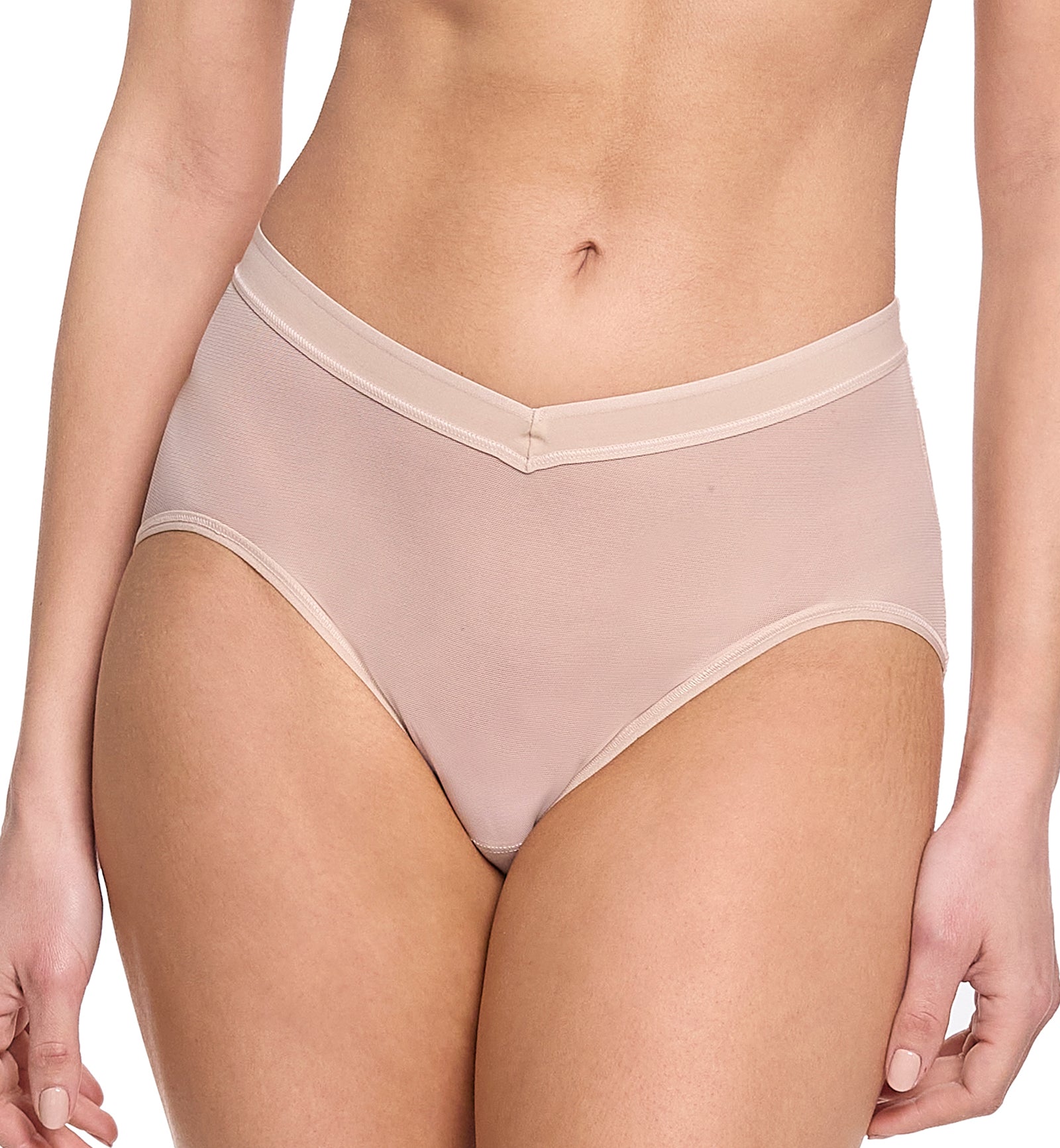 Hanky Panky Mesh High Cut French Brief (7M2444),XS,Chai - Chai,XS