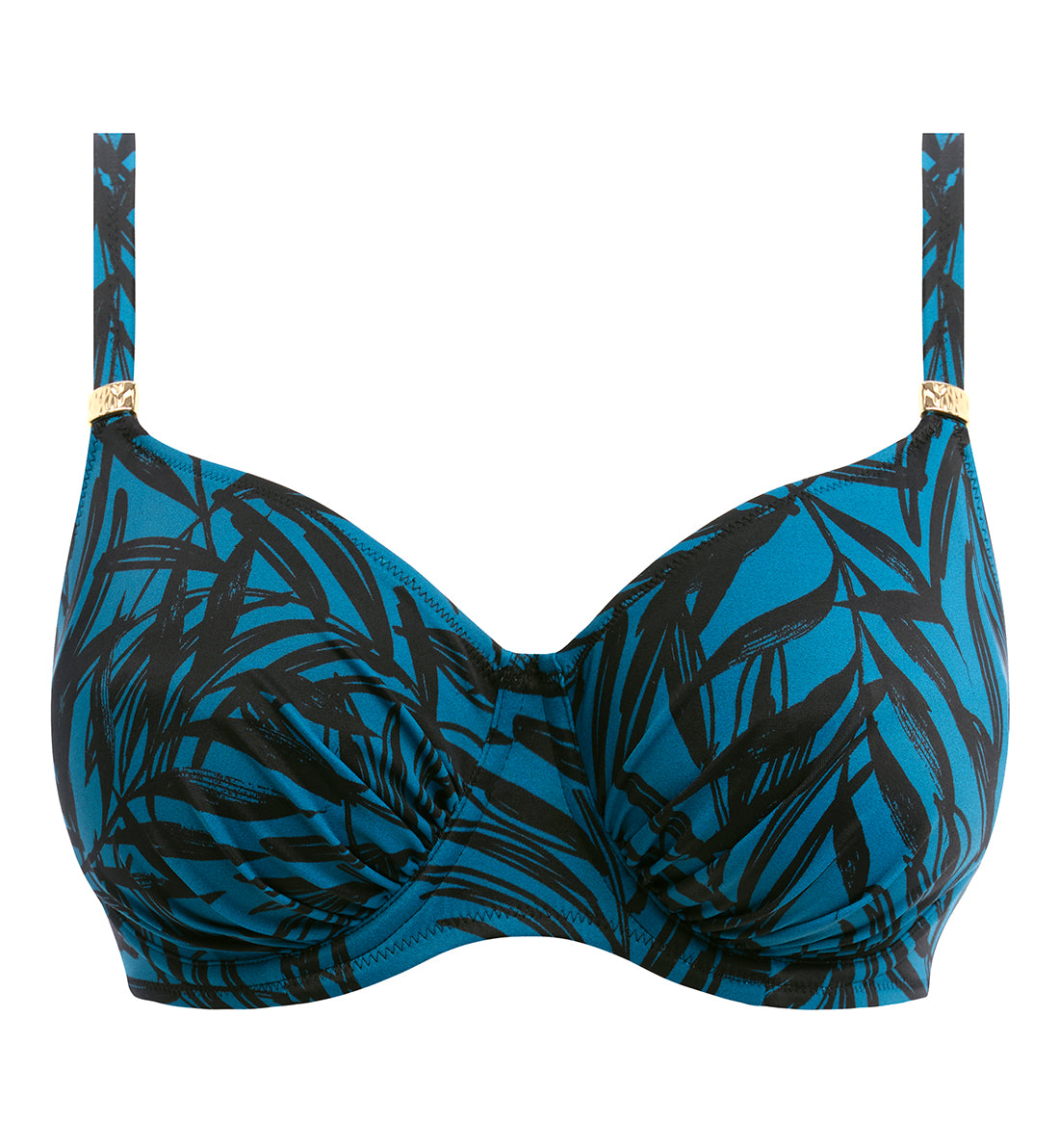 Fantasie Palmetto Bay Gathered Full Cup Underwire Bikini Top (502001),30F,Zen Blue - Zen Blue,30F