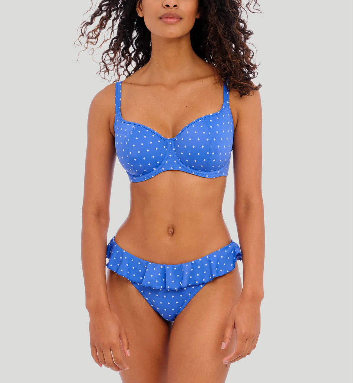 Freya Jewel Cove Sweetheart Padded Underwire Bikini Top (7231),36GG,Azure - Azure,36GG