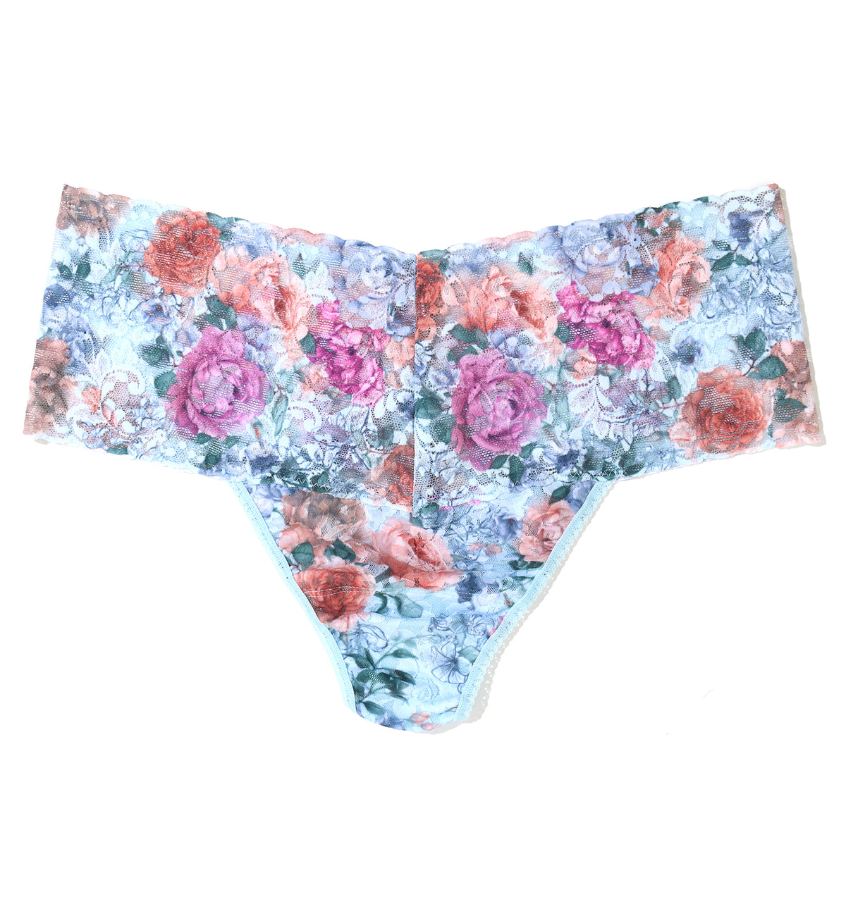 Hanky Panky Signature Lace Printed PLUS Retro Thong (PR9K1926X),Tea for Two - Tea for Two,One Size