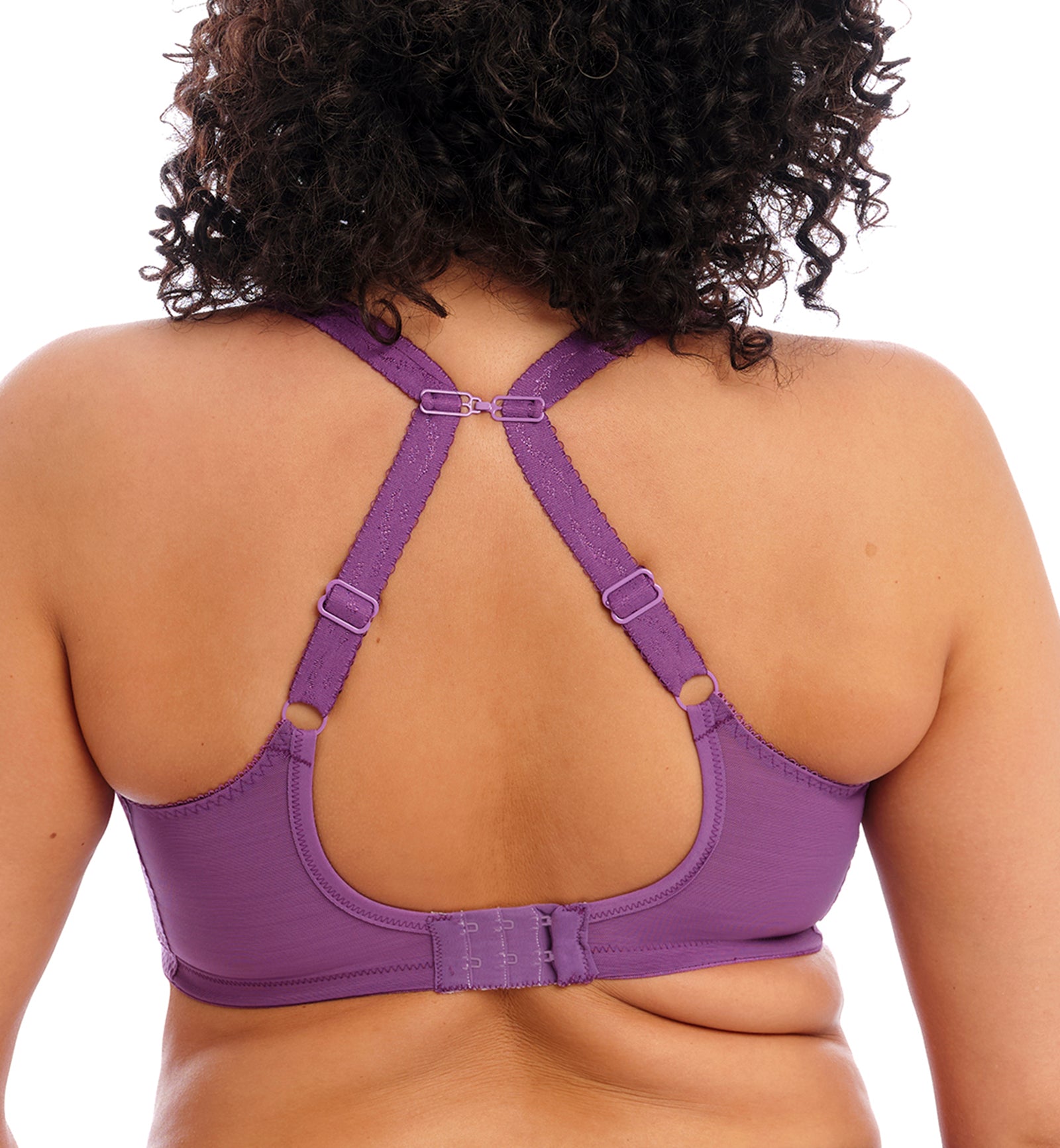 Elomi Charley Banded Stretch Lace Plunge Underwire Bra (4382),32H,Pansy - Pansy,32H