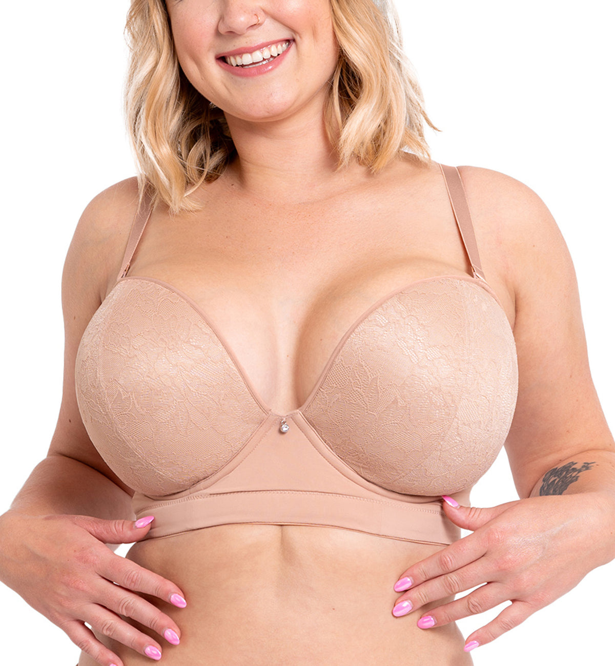 Curvy Kate Hey Girls SuperPlunge Strapless Bra (CK071108),30D,Latte - Latte,30D