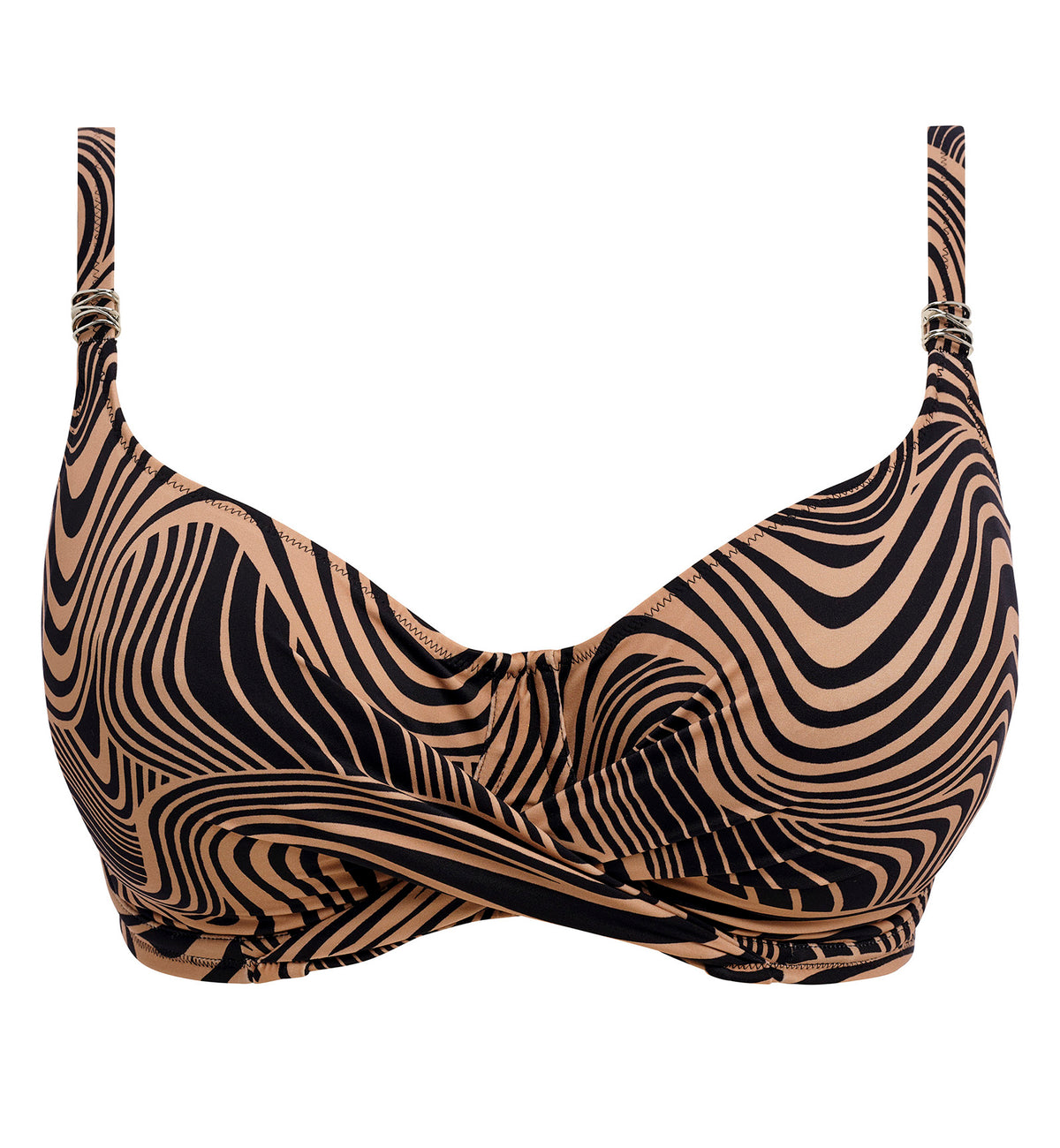 Fantasie Pemba Island Wrap Full Cup Underwire Bikini Top (505405),30E,Mocha - Mocha,30E