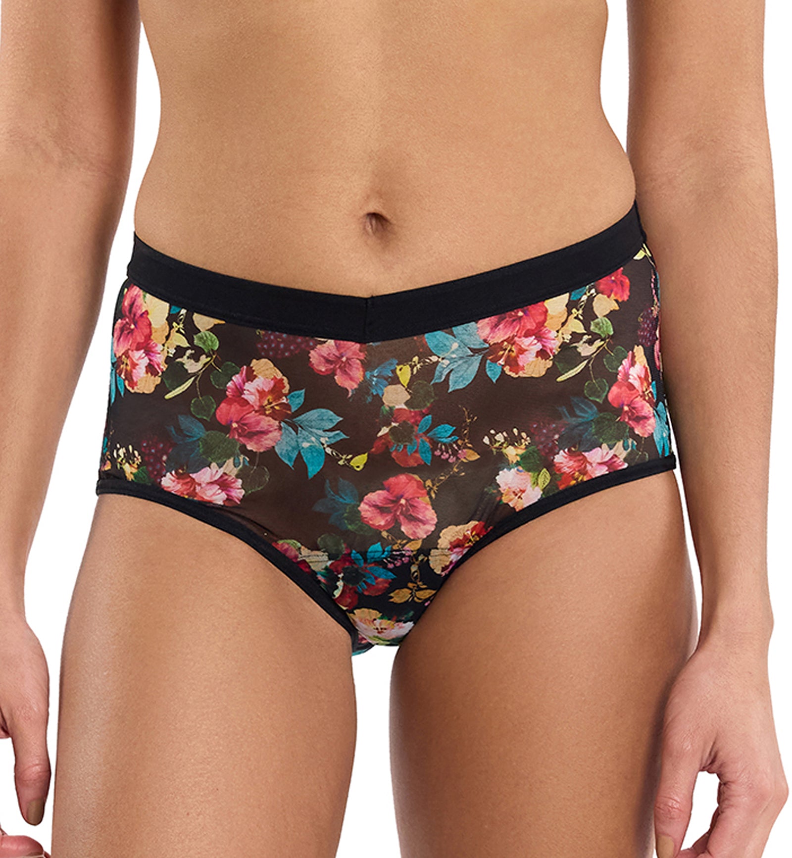 Hanky Panky Mesh Boyshort (7M1274),XS,Botanic Romantic - Botanic Romantic,XS