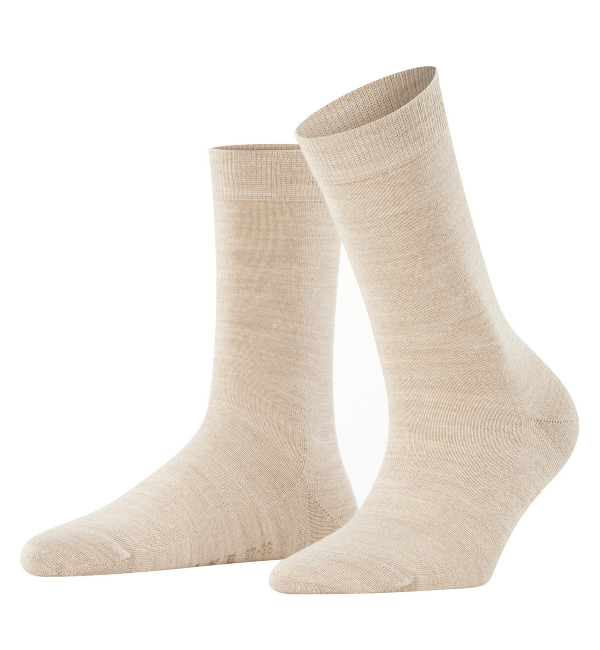 FALKE Softmerino Crew Socks (47488),6.5/7.5,Linen Melange - Linen Melange,6.5/7.5