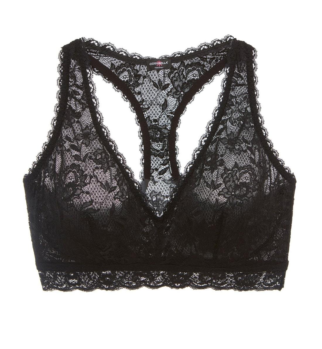 Cosabella Never Say Never Ultra CURVY Racie Racerback Bralette (NEVER1353),XS,Black - Black,XS