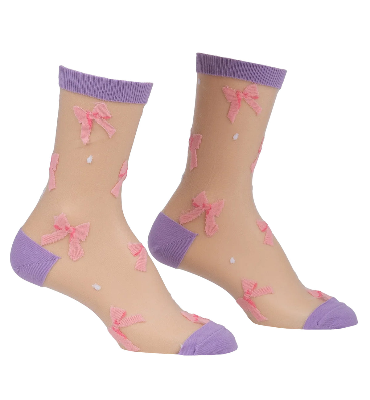 SOCK it to me Sheer Crew Socks (H0009),Wrapped In A Bow - Wrapped In A Bow,One Size